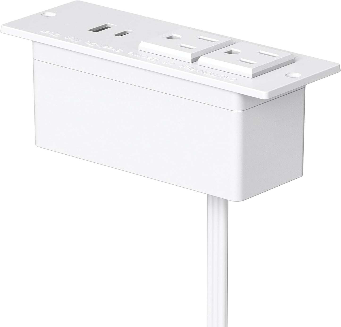 Conference Recessed Power Strip USB C Fast Charging,Furniture Recessed Outlet,Table Power Strip,Flush Mount for Side Table (White, 20W USB-C Port)