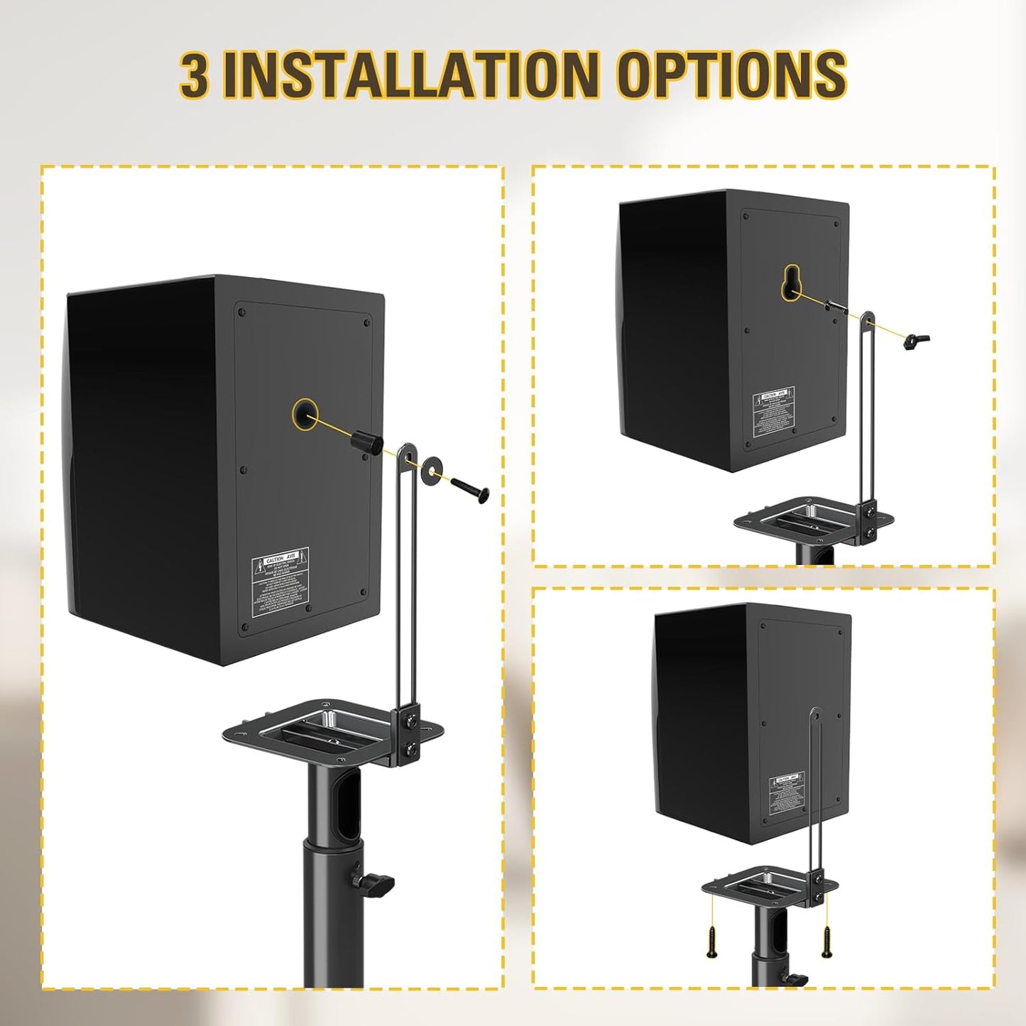 Speaker Stands Height Adjustable for Satellite & Small Bookshelf Speakers, Set of 2 Floor Stand Mount for Bose Polk JBL Sony Yamaha and Others - 11LBS Capacity MD5402