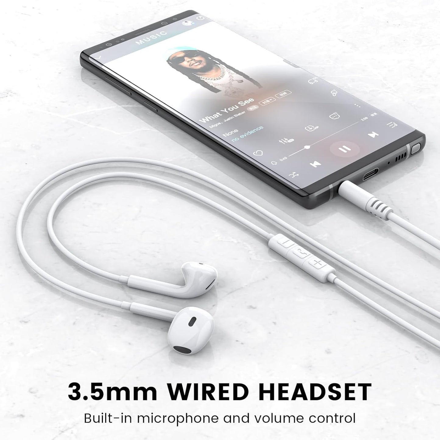 Wired Earbuds with Microphone, 3.5Mm Jack in Ear Headphones with Microphone Suitable for Smartphones, Computers, Laptops, Ipads, MP3 Players, Etc