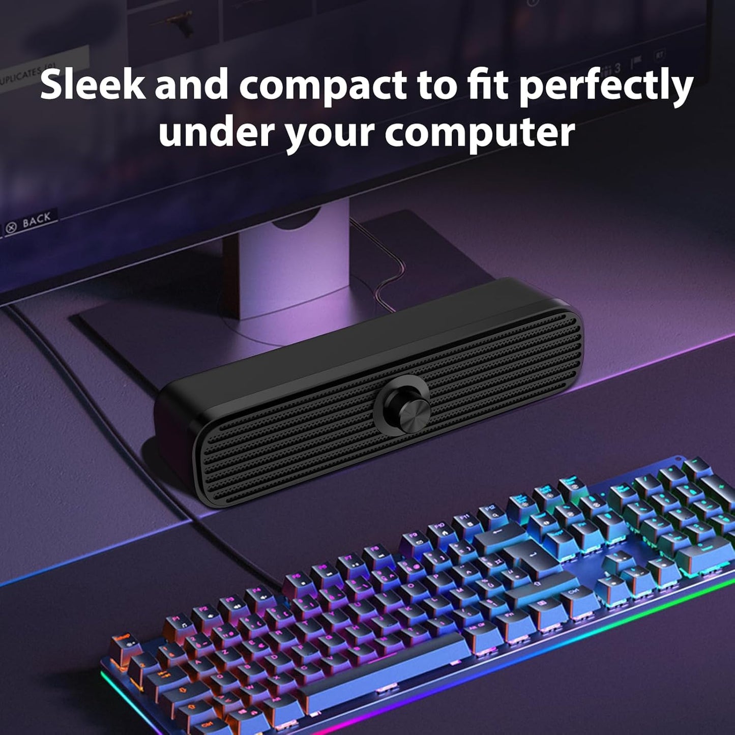 Computer Speakers for Desktop Laptop Tablet, USB Powered PC Speakers, Small Speakers Wired with Volume Control for Cellphone Pad MP3, Stereo Sound with 3.5Mm Audio Plug for Windows Mac Linux Pcs