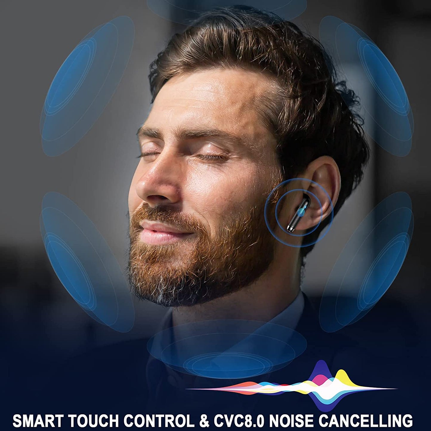 Wireless Earbuds, Bluetooth 5.4 Headphones Stereo Bass, in Ear Earphones 4 ENC Noise Cancelling Mic, 40H Playtime Ear Buds with Mini USB C Charging Case, IP7 Waterproof Sports Earbuds for Android Ios