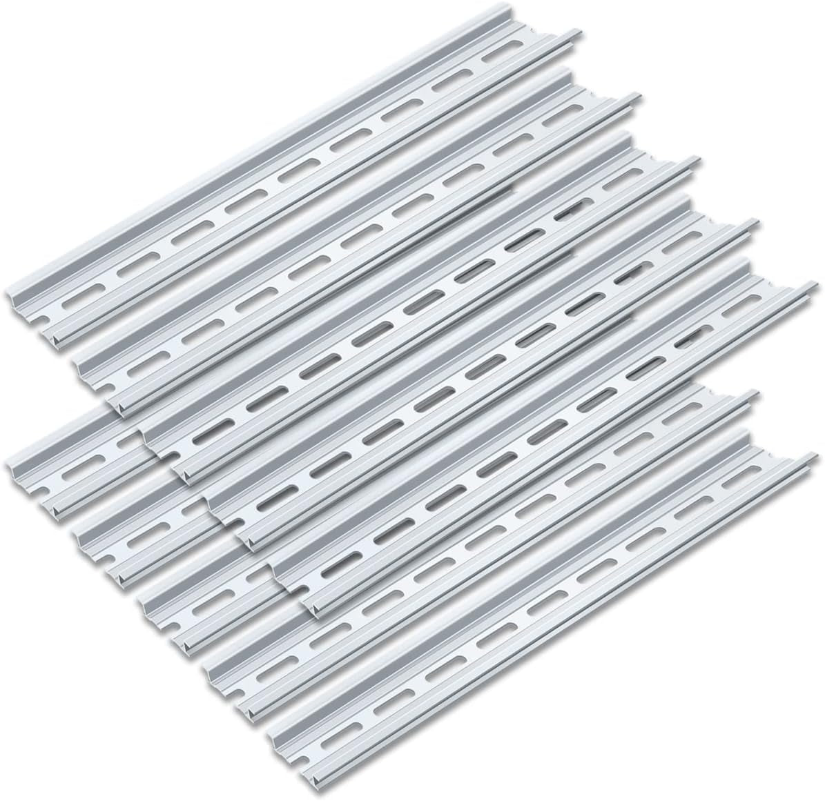 10 Pieces 1 Meter Aluminum DIN Rail, Top Hat Slotted DIN Rails with Rohs for Professionals and DIY Cut Length | Hardware Components Mounting - 1 Meter Long, 35Mm Wide, 7.5Mm High