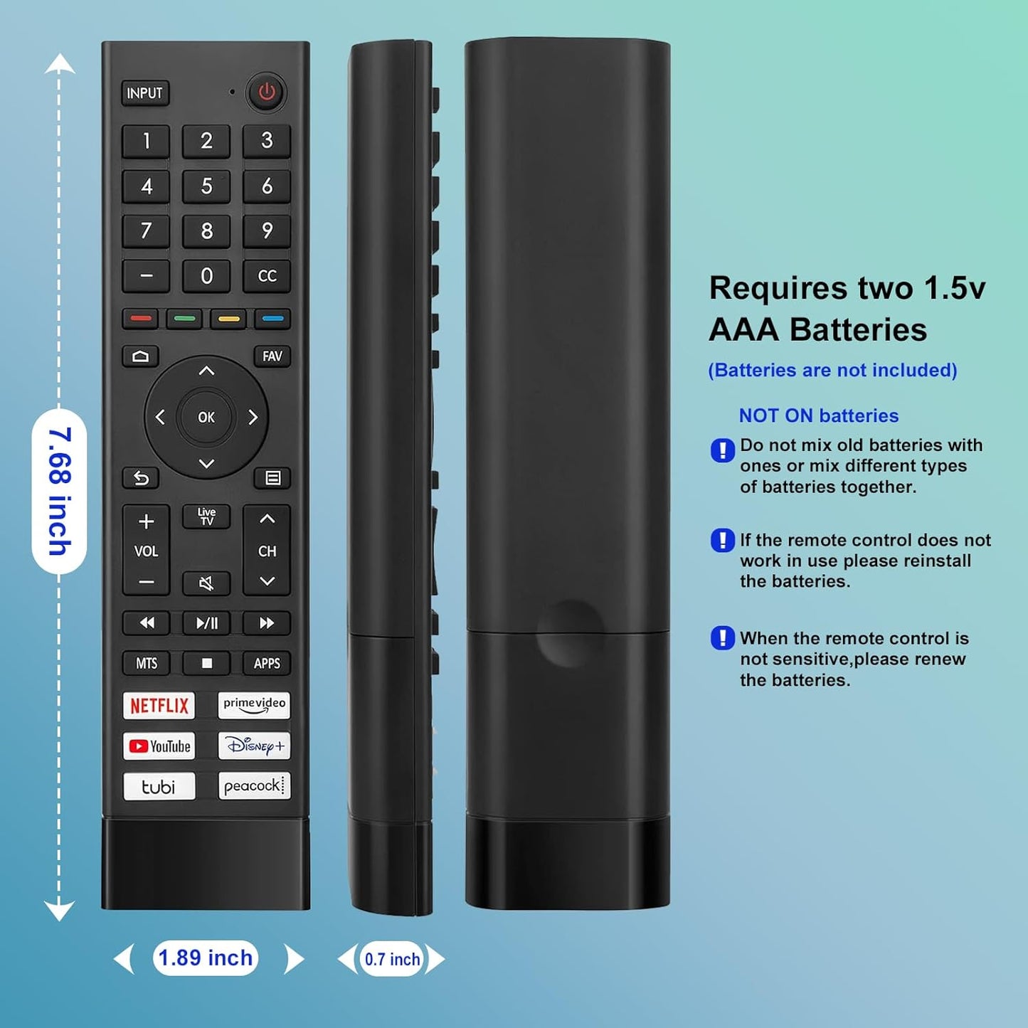 For Hisense TV Remote Replacement, for Hisense Universal Remote, for Google 4K UHD Series Smart TV 65U8H 75U8H 50U6H 55U6H 65U6H 75U6H 43A6H 50A6H 55A6H 55U6K 65U7K 55U8K.