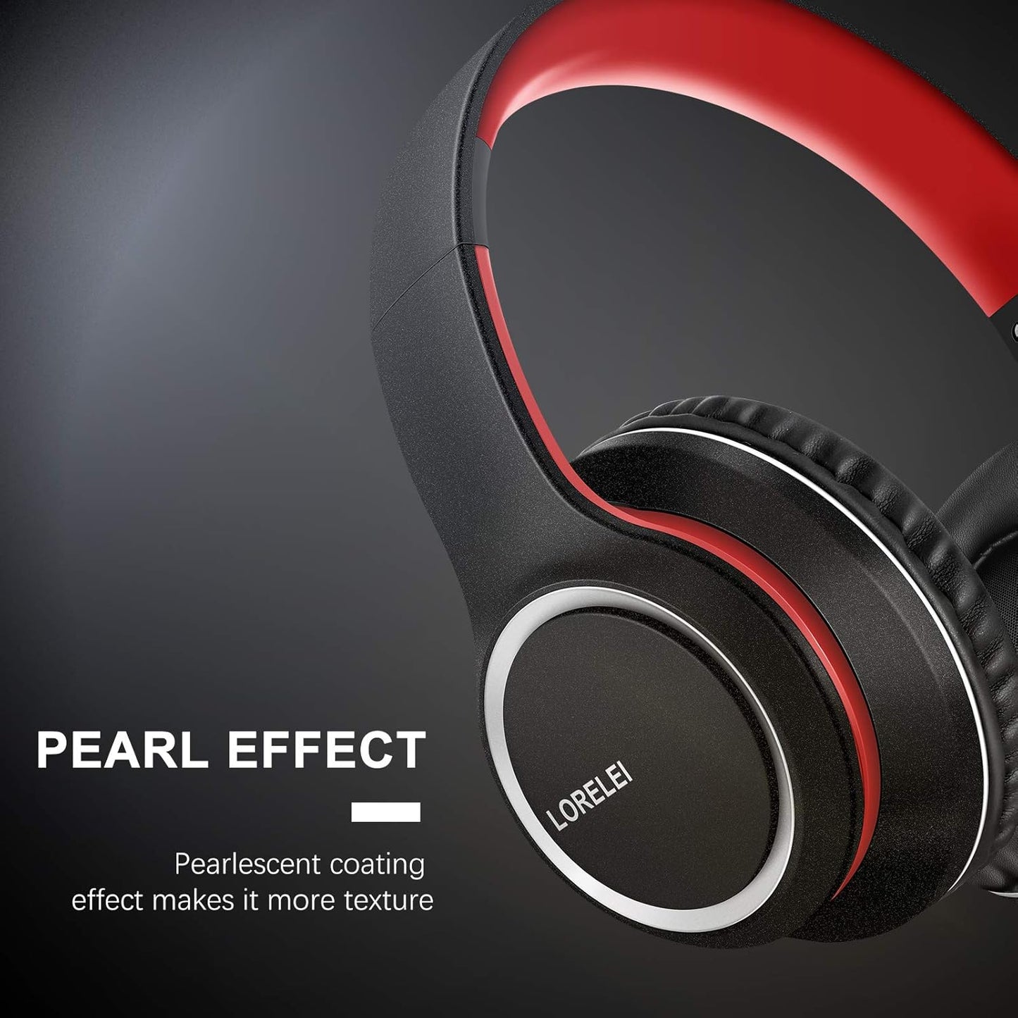 X8 Over-Ear Wired Headphones with Microphone with 1.45M-Tangle-Free Nylon Line&3.5Mm Plug,Lightweight Foldable & Portable Headphones for Smartphone,Tablet,Computer,Mp3/4(Black-Red)