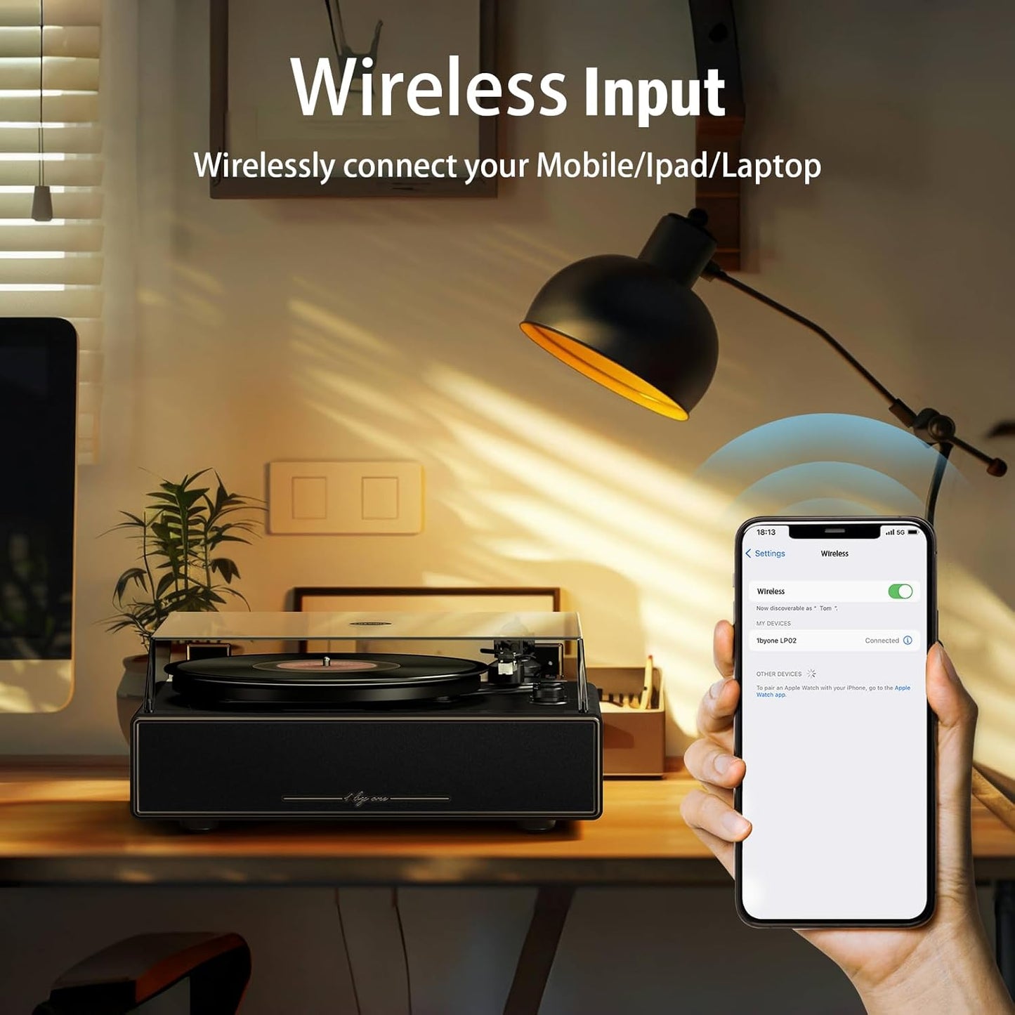 High Fidelity All-In-One Record Player, Vinyl Turntable with Built-In Speakers, Magnetic AT-3600L Cartridge, RCA Line Out, Belt-Drive Stereo Turntable