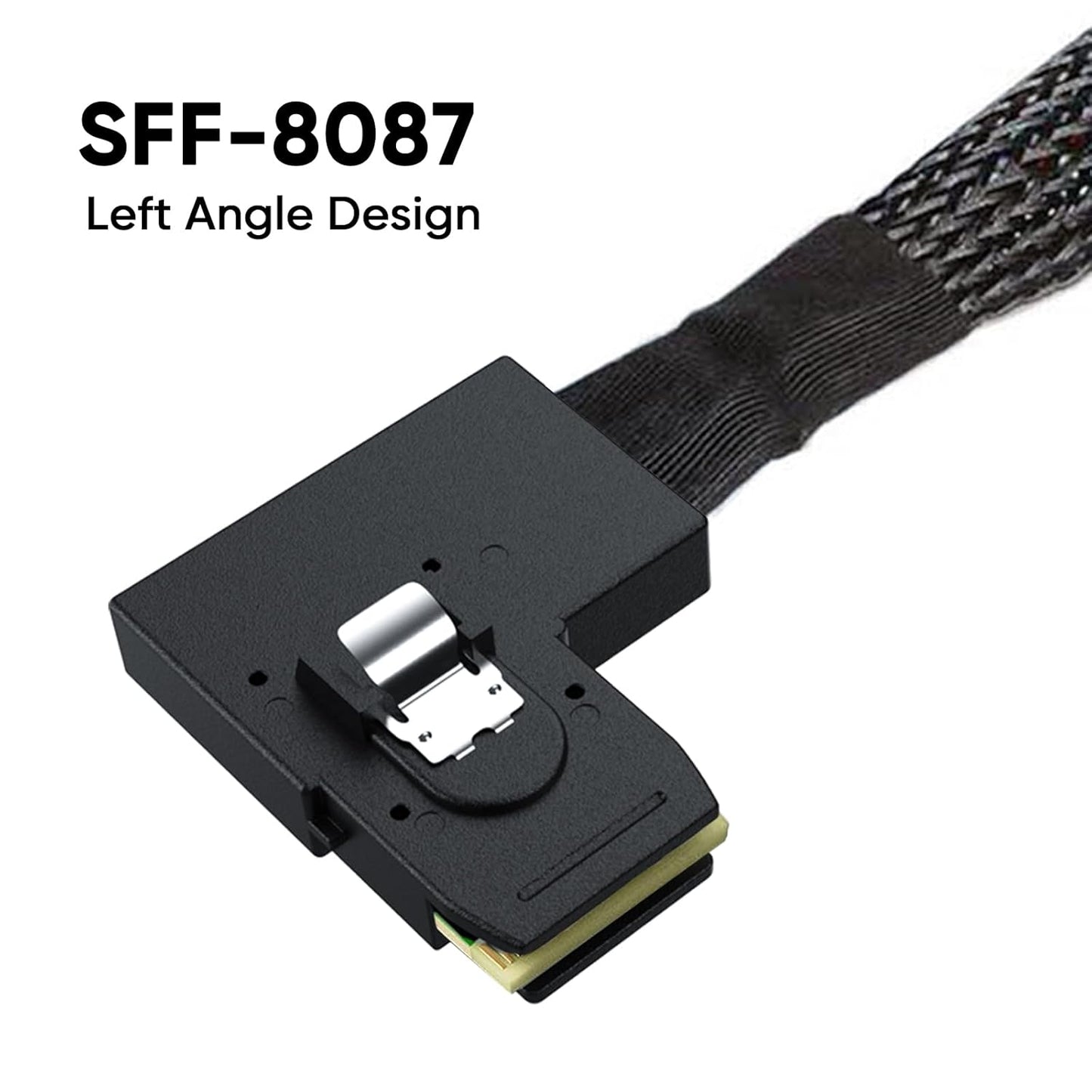 1.6FT Mini SAS SFF-8643 to Mini SAS 36Pin SFF-8087 Left Angle Cable, 0.5M (12Gb/S)