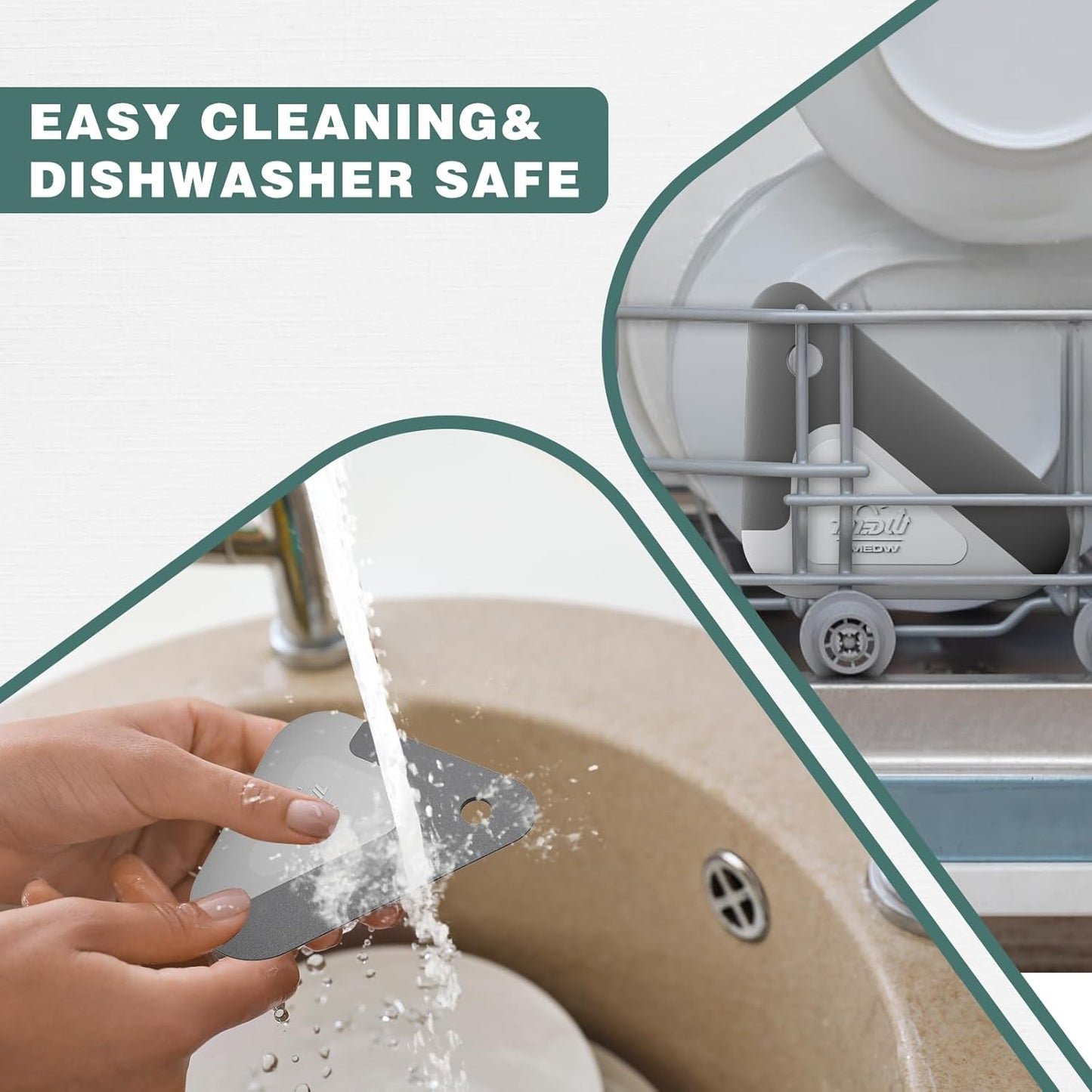 Food Scraper, 2-In-1 Pot and Pan Dish Scraper, Nylon and Silicone, Kitchen Scraper Tools for Cast Iron Skillets, Cookware, Dishes, Pans and Pots, Heat Resistant, Set of 3