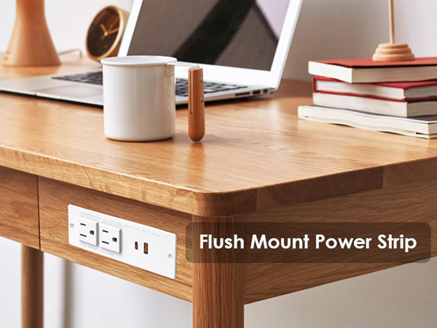 Conference Recessed Power Strip USB C Fast Charging,Furniture Recessed Outlet,Table Power Strip,Flush Mount for Side Table (White, 20W USB-C Port)