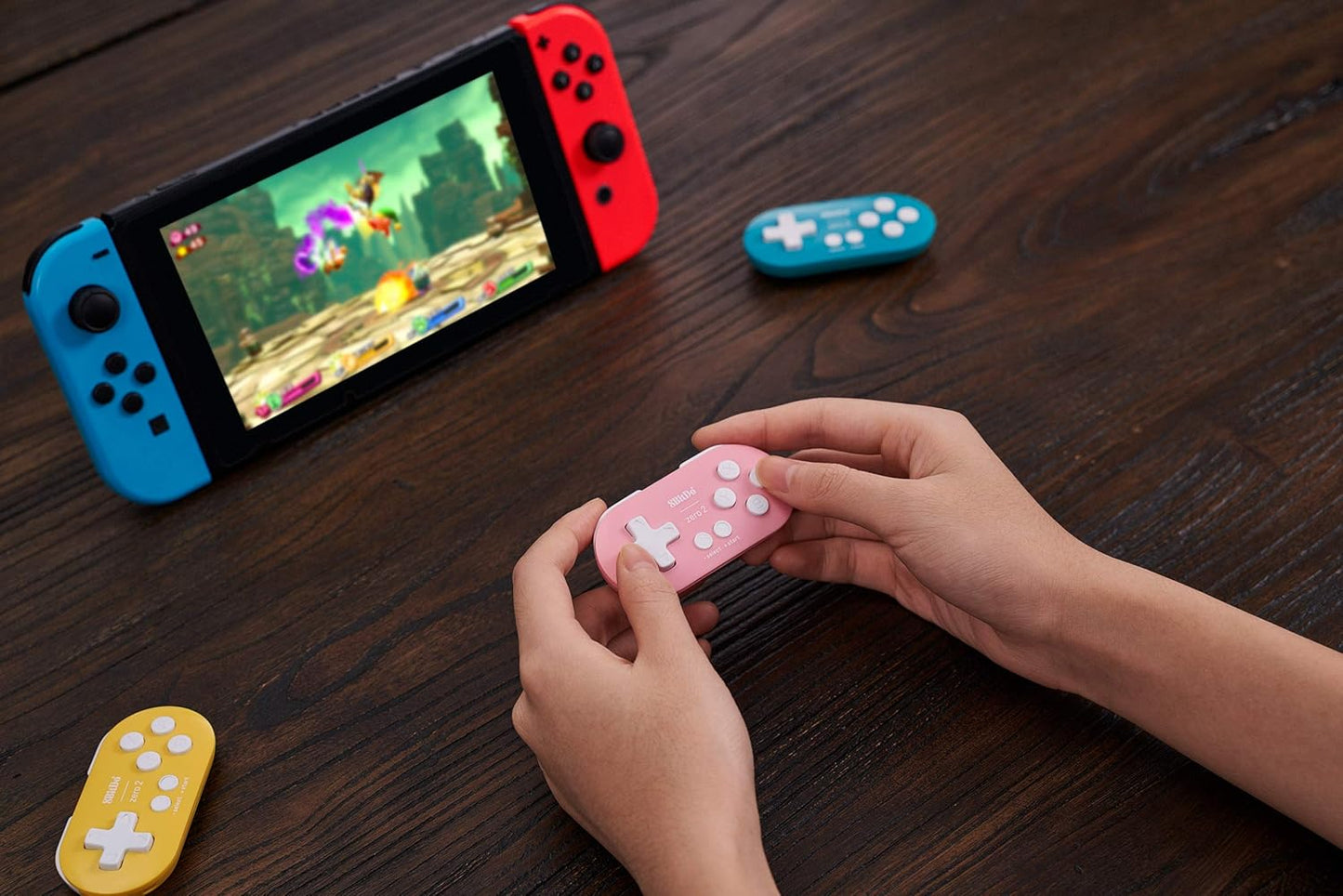 Zero 2 Mini Bluetooth Gamepad for Switch Windows Android Macos Steam Raspberry Pi (Pink)