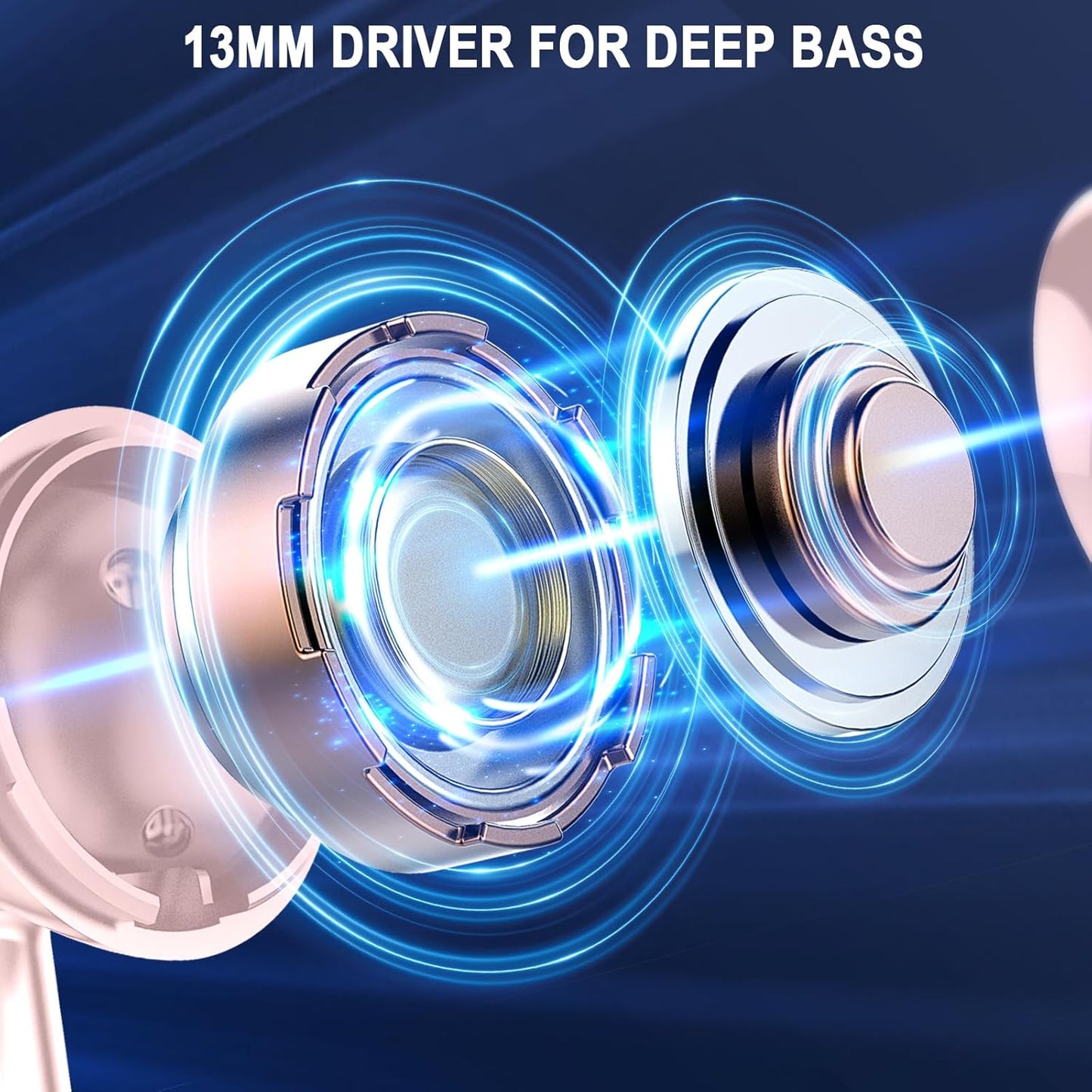 Wireless Earbuds, Bluetooth 5.4 Headphones Hifi Stereo, in Ear Earphones with 4 ENC Noise Cancelling Mics, 40H Playback Ear Buds with Mini Case LED Display, IP7 Waterproof Headset with USB C Charging