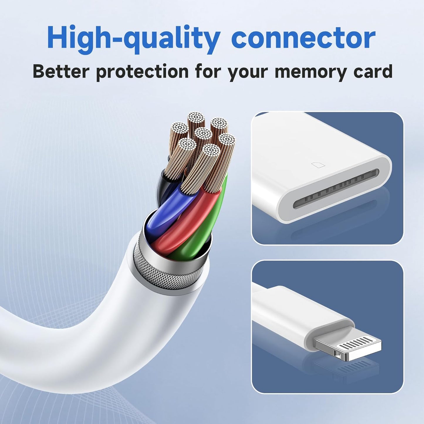 (Apple Mfi Certified) Lightning to SD Card Camera Reader for Iphone,Trail Camera Viewer SD Memory Card Reader Adapter Compatible with Iphone 14/13/12/11/Xs/Xr/X/8/7/Ipad,Plug and Play