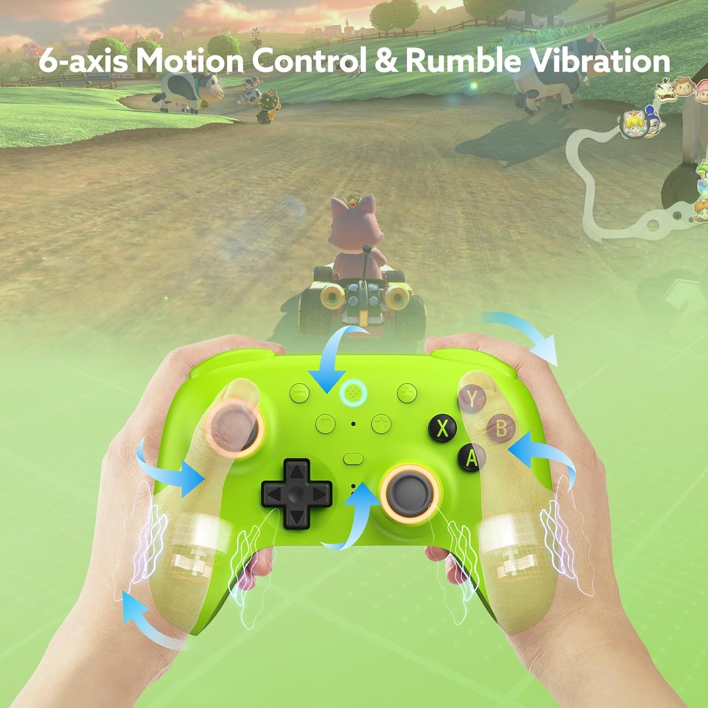 Ultimate 2 Wireless 2.4G Controller for Windows Android, TMR Joystick, Adjustable Trigger Locks, Star-Ring RGB Lights, Gamepad with Charging Dock (Green)