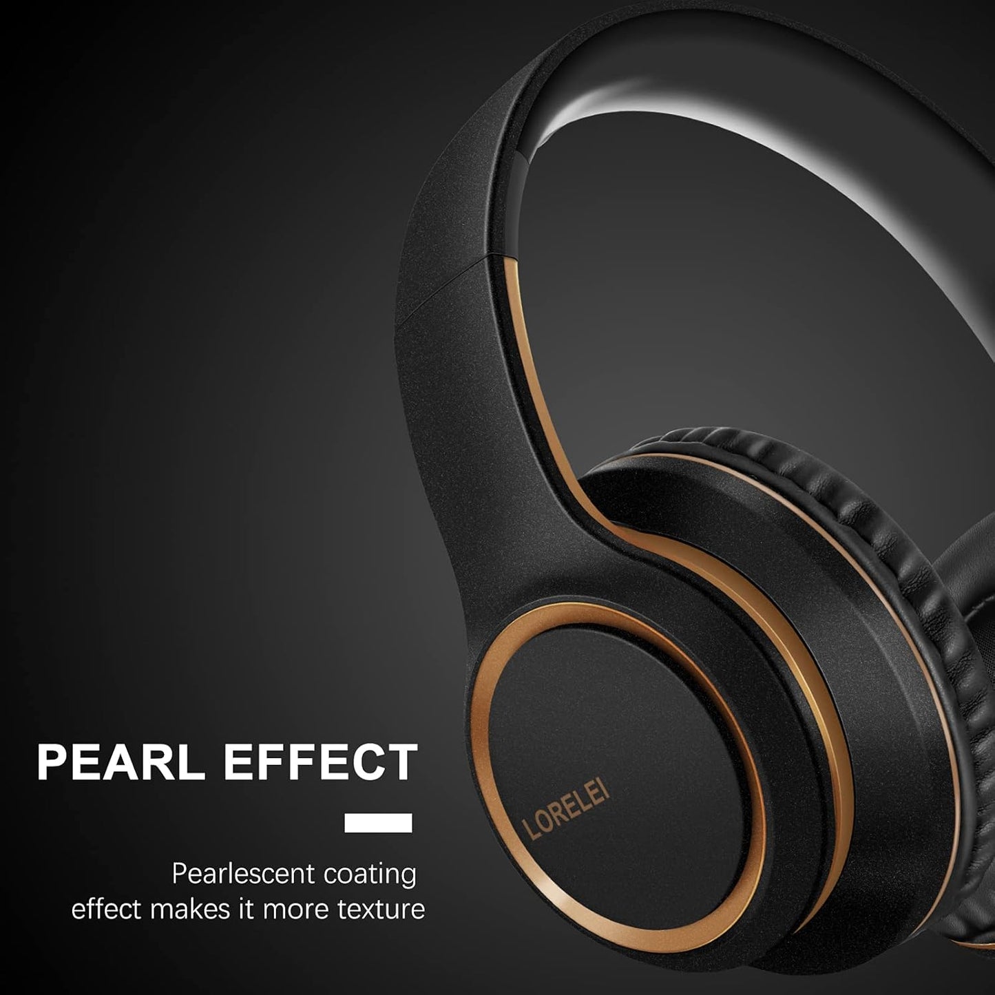 X8 Over-Ear Wired Headphones with Microphone with 1.45M-Tangle-Free Nylon Line&3.5Mm Plug,Lightweight Foldable & Portable Headphones for Smartphone,Tablet,Computer,Mp3/4(Black-Gold)