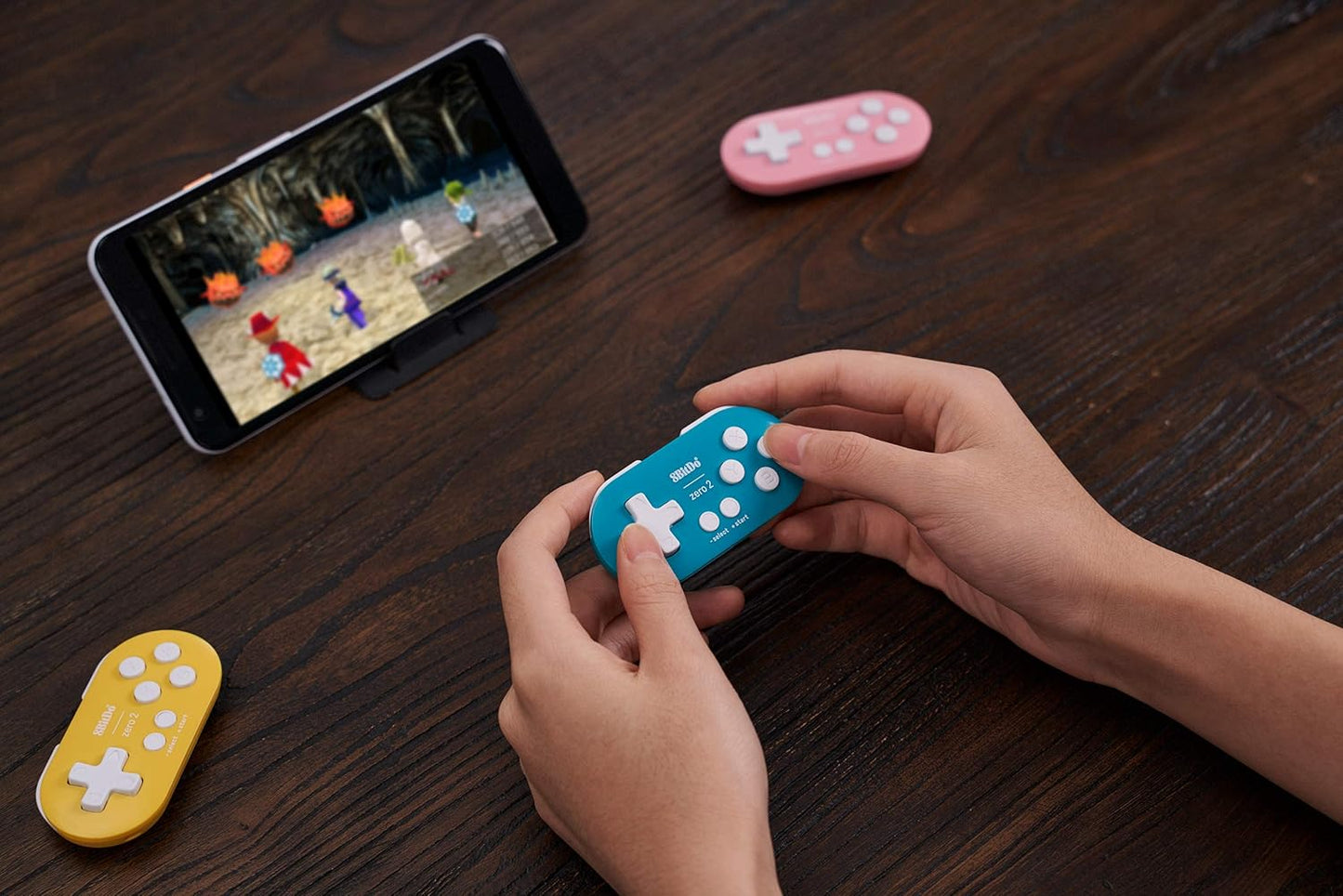 Zero 2 Mini Bluetooth Gamepad for Switch Windows Android Macos Steam Raspberry Pi (Turquoise)