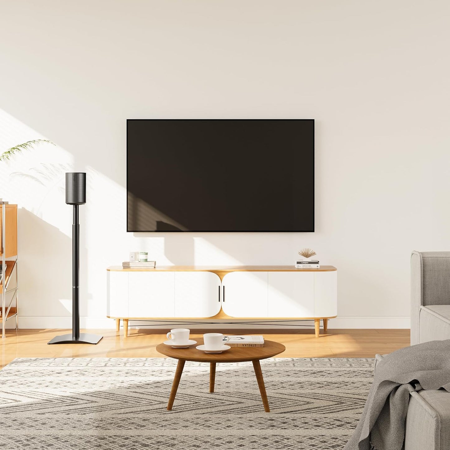 Speaker Stand for Sonos Era 100, One, One SL, Play:1, Height Adjustable 32.5"- 42", Single Surround Sound Speaker Stand with Cable Management, 13.2 LBS Loading MD5411