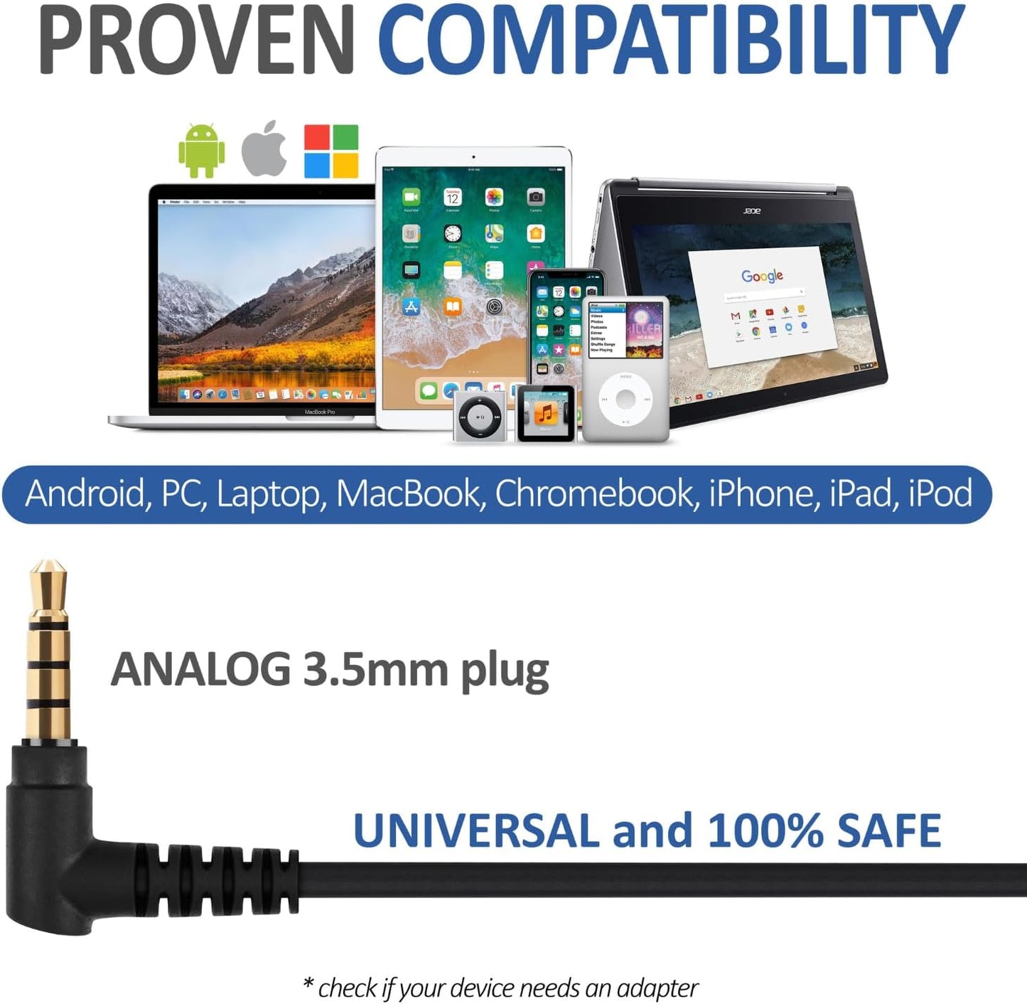 FEROX Wired Earbuds In-Ear Headphones, 5 Year Warranty, Earphones with Microphone, Noise Isolation Corded for 3.5Mm Jack Ear Buds for Iphone, Samsung, Computer, Laptop, Kids, School Students