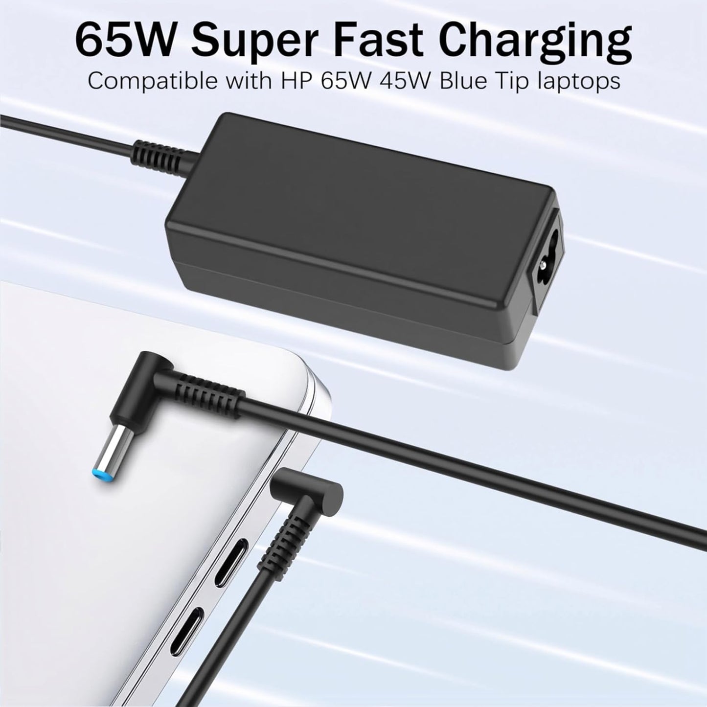 Charger for HP Laptop 65W 45W Computer Charger Smart Blue Tip Power Adapter