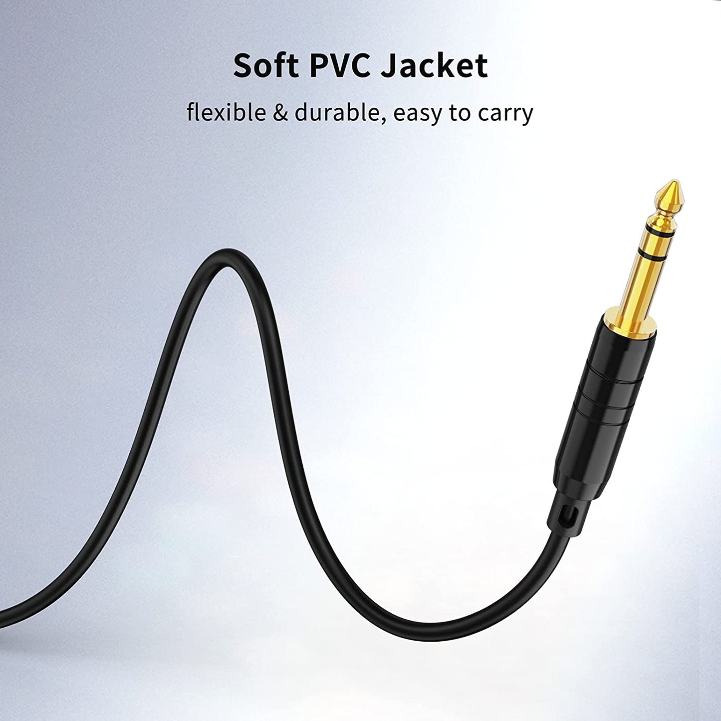 1/8 to 1/4 Stereo Cable 3.3Ft, 6.35Mm 1/4" Male to 3.5Mm 1/8" Male Audio TRS Bidirectional Aux Guitar Cord for Laptop, Home Theater Devices, Keyboard Piano,Speaker and Amplifiers