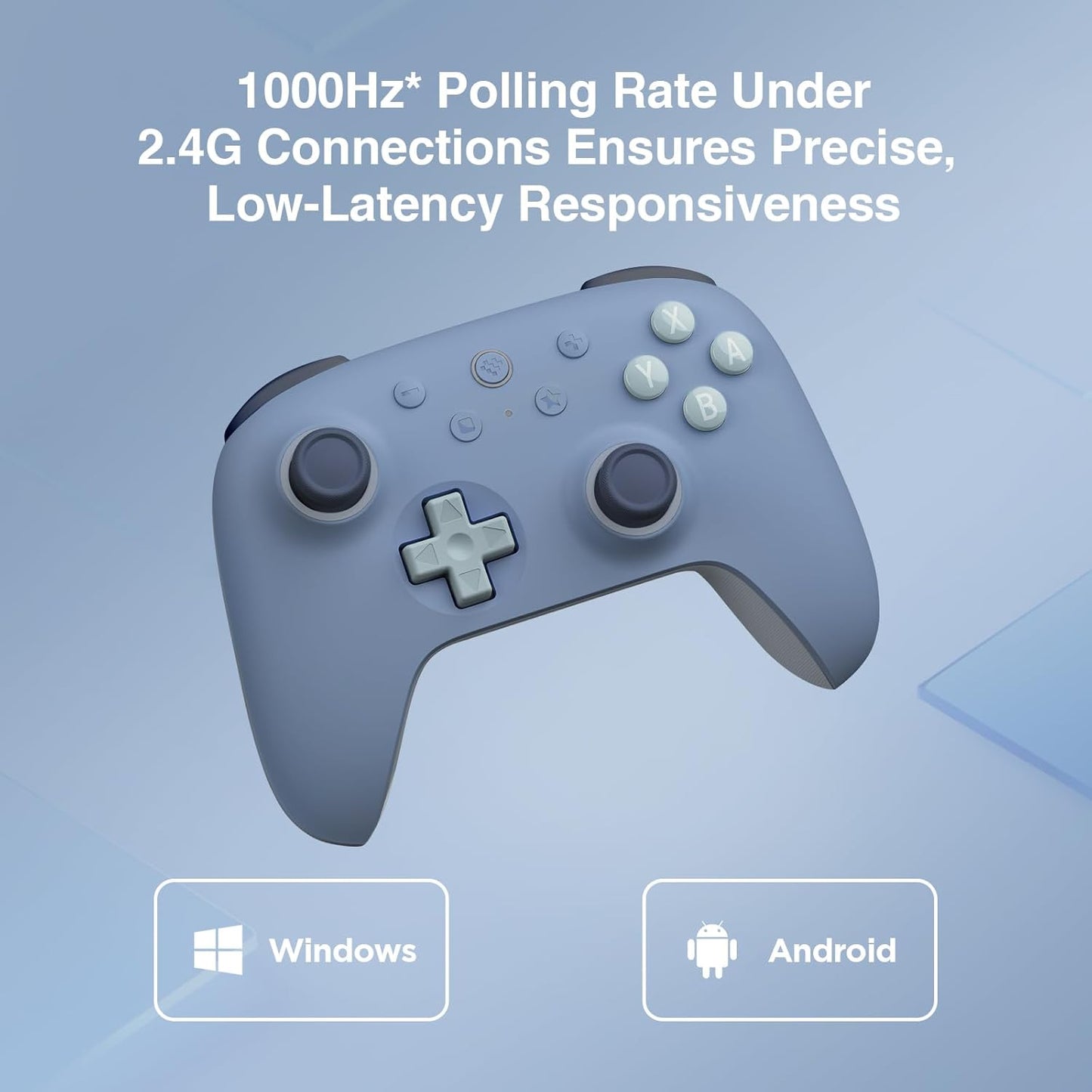 Ultimate 2C Wireless Controller for Windows PC and Android, with 1000Hz Polling Rate, Hall Effect Joysticks and Hall Triggers, and Remappable L4/R4 Bumpers (Dark Blue)