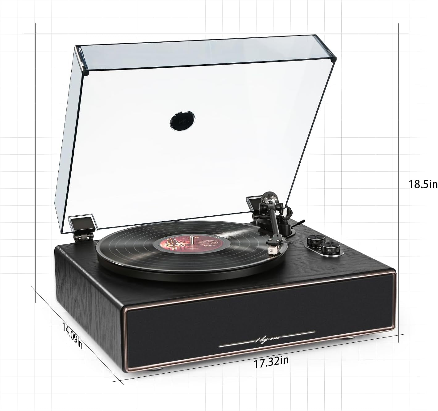 High Fidelity All-In-One Record Player, Vinyl Turntable with Built-In Speakers, Magnetic AT-3600L Cartridge, RCA Line Out, Belt-Drive Stereo Turntable