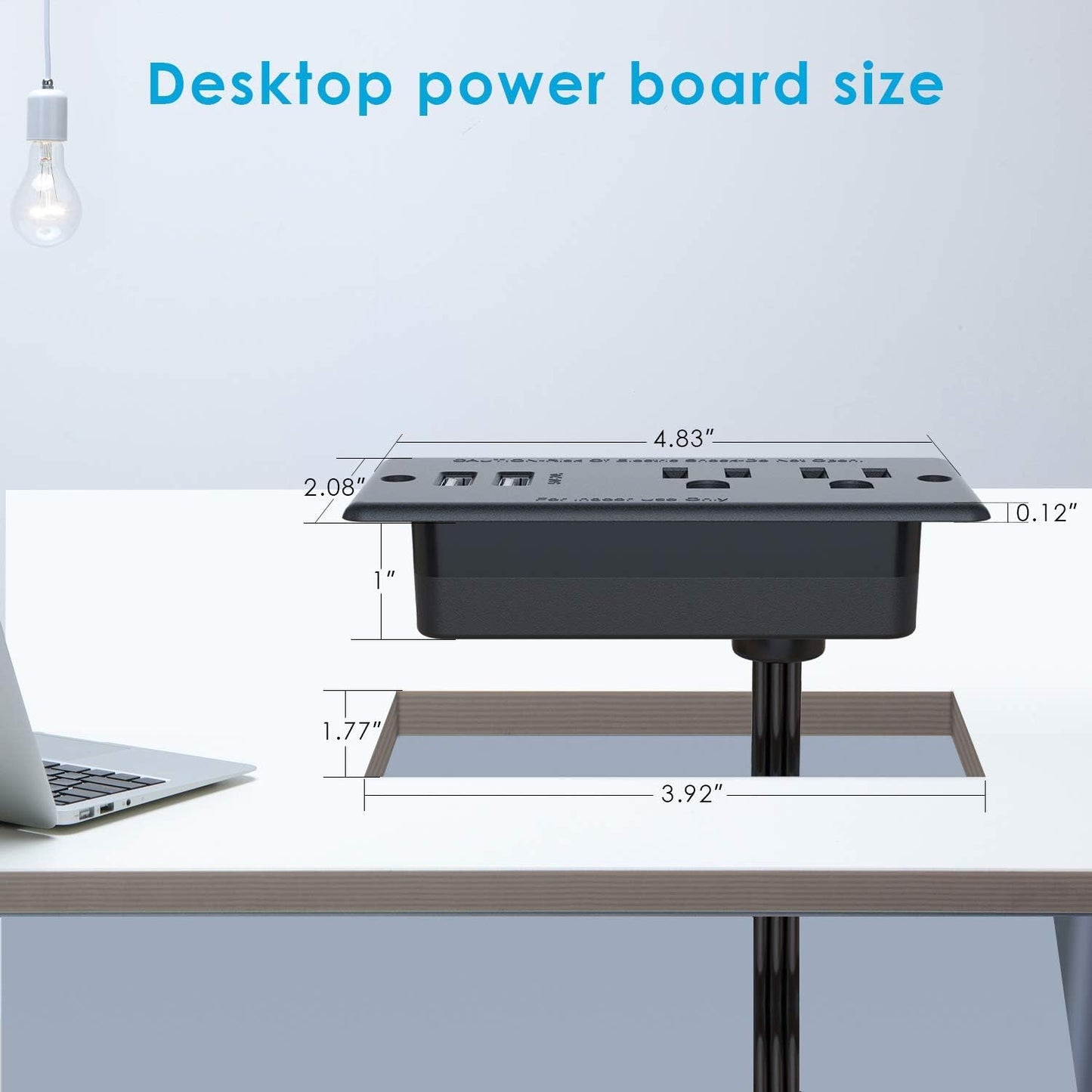Conference Recessed Power Strip Socket,Furniture Recessed Power Outlet with 2 USB Charger