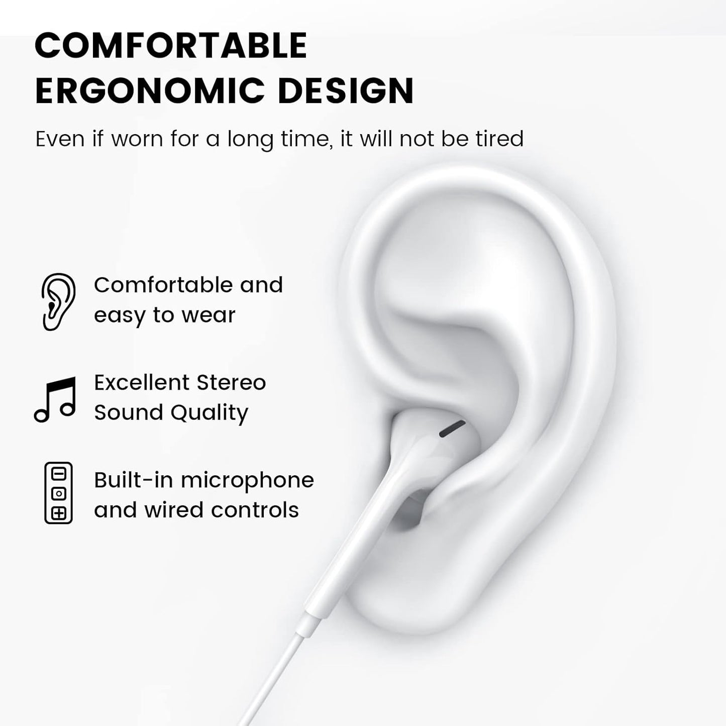 Wired Earbuds with Microphone, 3.5Mm Jack in Ear Headphones with Microphone Suitable for Smartphones, Computers, Laptops, Ipads, MP3 Players, Etc