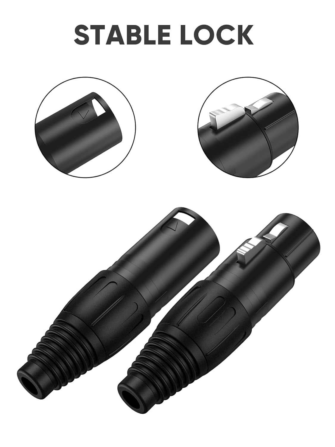 5Pcs 3Pin XLR Male + 5Pcs Female, Mic Adaptor Connector 10 Pair, 1/4 Jacks Male and Female Microphone Audio Jack Charger Connector for Speaker, Mixing Board, Console, Pro Audio Gear