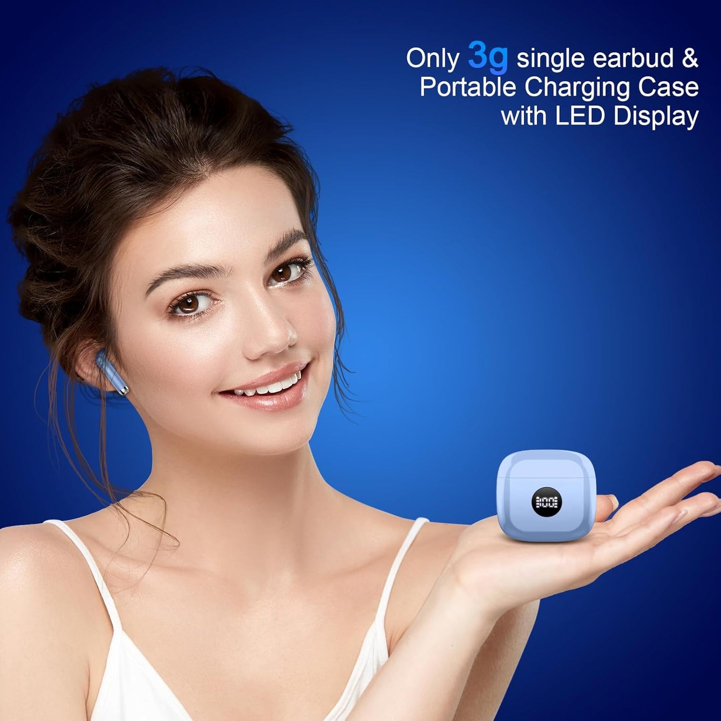Wireless Earbuds, Bluetooth 5.4 Headphones Hifi Stereo, in Ear Earphones with 4 ENC Noise Cancelling Mics, 40H Playback Ear Buds with LED Display, Mini Case, IP7 Waterproof Headset with USB C Charging