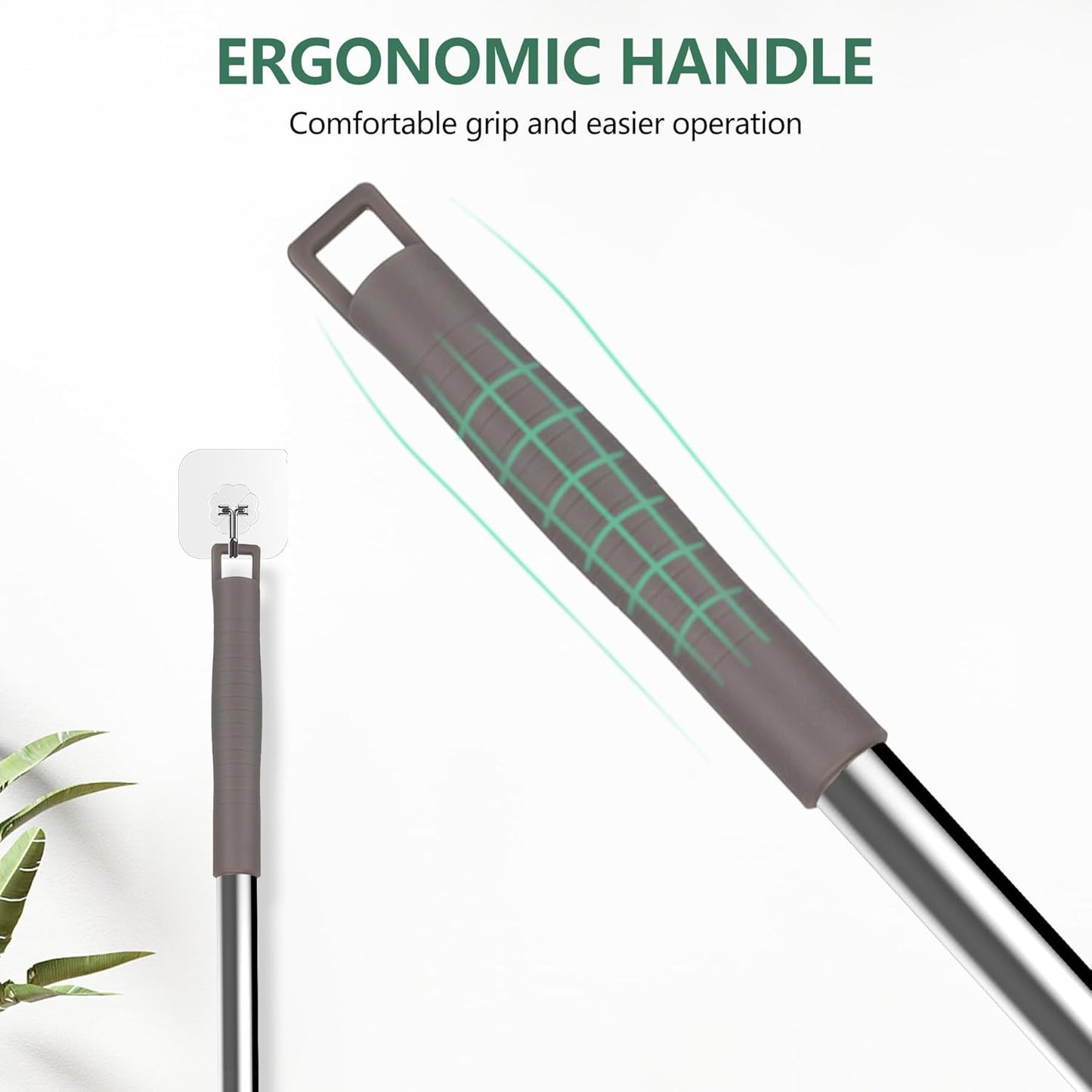 Extra-Long Dusters with Extension Pole 100-Inch for Cleaning & Shower Squeegee for Glass Doors, Small Squeegee for Shower Glass Door