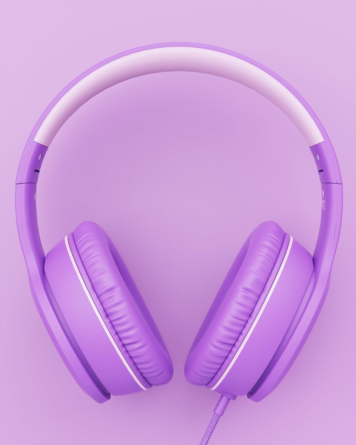 Wired Headphones with Microphone, K16 On-Ear Headphones for Kids with 3.5MM Jack, Foldable Stereo Bass Headphones for Teens School Amazon Kindle, Fire, Chromebook, Tablet(Purple Pink)
