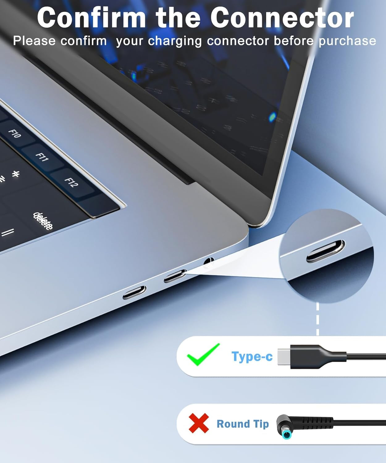 Charger for HP Laptop Chromebook Charger 45W USB Type C Fast Power Adapter