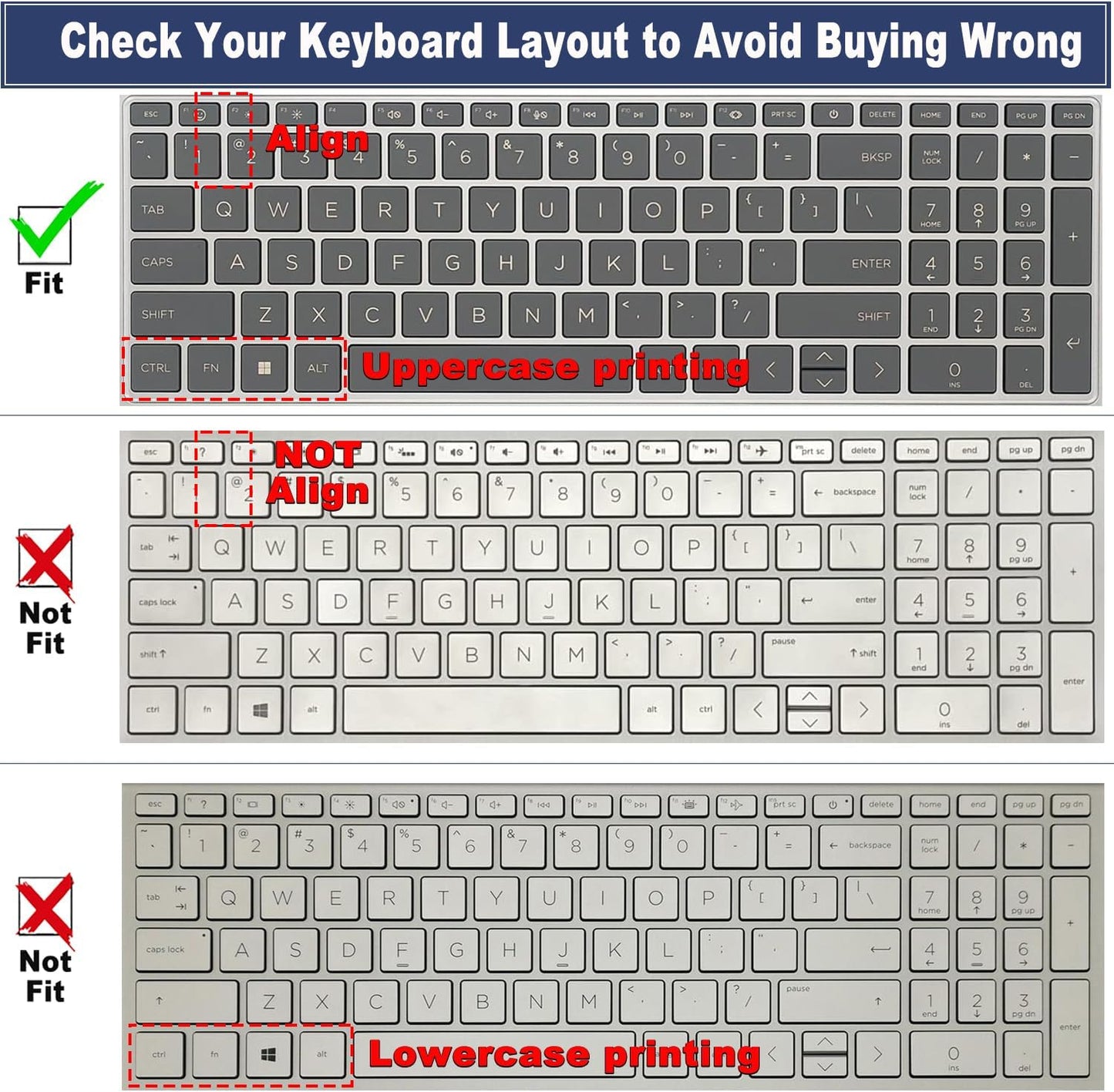 Keyboard Cover for 2025 2024 HP Laptop 15-Fc 15-Fd 15.6" Series 15Z-Fc000 15T-Fd000 15T-Fd100 15-Fd0023Dx 15-Fd0005Dx 15-Fc0025Dx 15-Fc0245Dx Fd0883Nr Fd0083Wm Fd0127Dx Fd0182Wm 15-Fc0093Dx Fc0041Wm