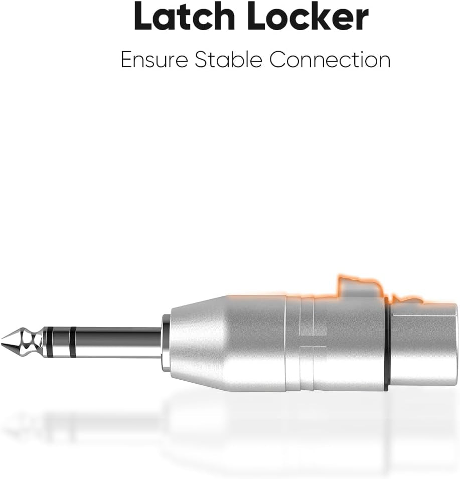 1/4" TRS to XLR Adapter 2Pcs, Balanced 6.35Mm 1/4 Inch TRS Male to XL R Female, 1/4 to Microphone Connector, Quarter Inch 6.35Mm to XLR for Mixers, Speaker, Amplifiers