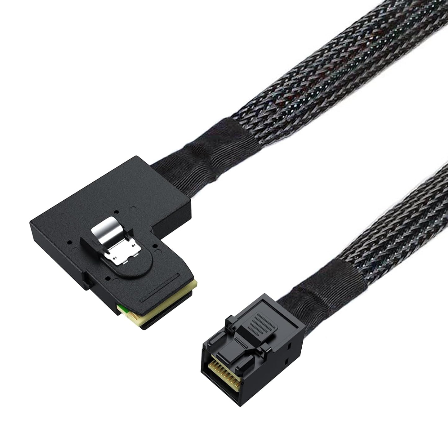 1.6FT Mini SAS SFF-8643 to Mini SAS 36Pin SFF-8087 Left Angle Cable, 0.5M (12Gb/S)