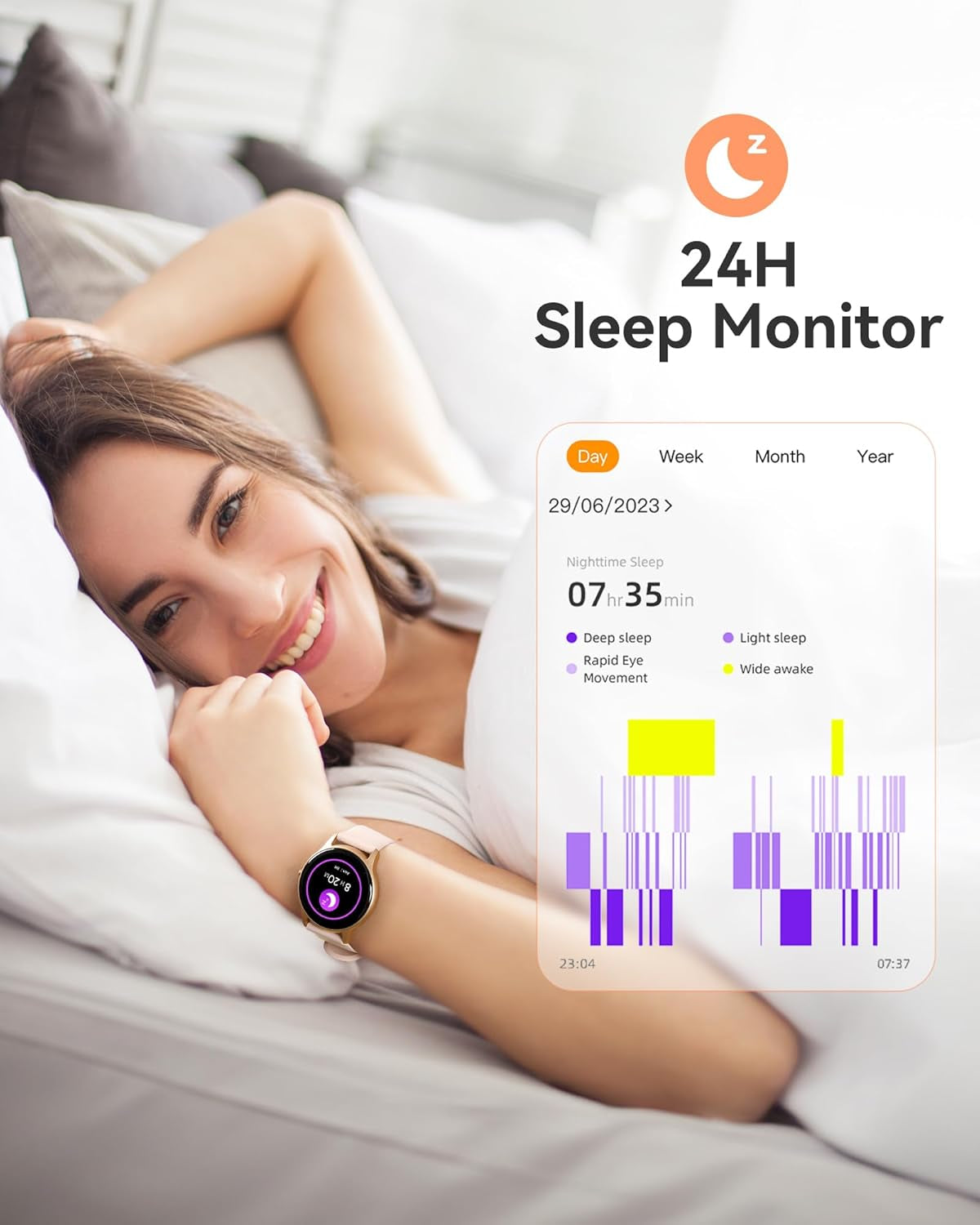 Smart Watch for Women, 5ATM Waterproof Smartwatch for Android and Ios Phones, Fitness Tracker Watch with 100+ Sports Modes, Heart Rate Monitor Pedometer Sleep Monitor, Pink