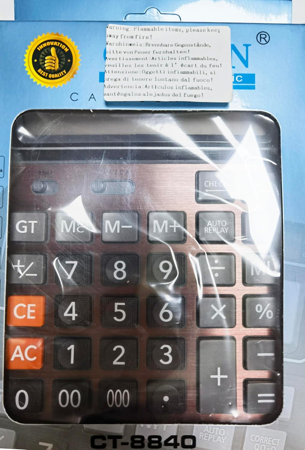 Solar Battery Calculator Dual Power Large Standard Function Desktop Business Calculator with 14 Digit Large LCD Display Convenient for Office & Home KA06 Red