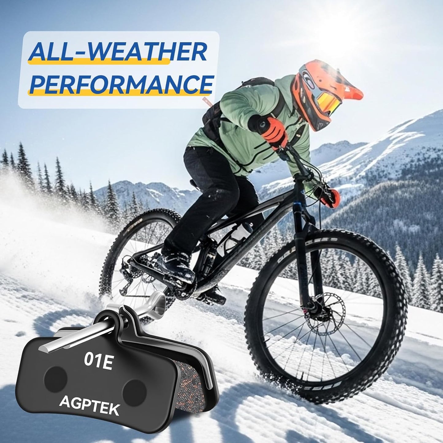 Bike Brake Pads, High-Performance Bicycle Brake Pad, 4 Pairs Mountain Bike Pad for Shimano/Tektro/Trp, Work Ebike/Mountain & Road Bike