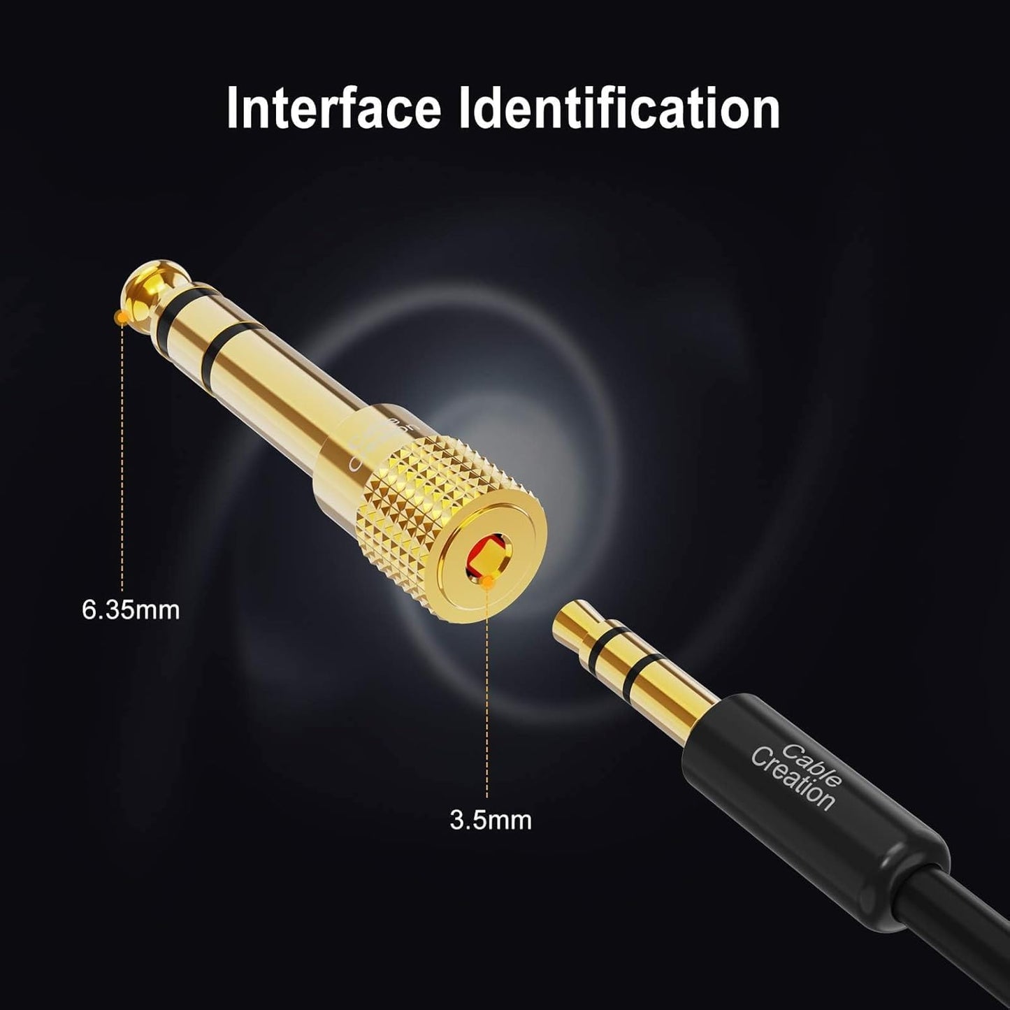 1/4'' to 1/8'' Headphone Audio Adapter 5PCS, 6.35Mm to 3.5Mm Male to Female TRS Stereo Gold Plated Audio Jack Convertor for Cellphone,Speaker,Mic,Ipod,Receiver,Guitar, Digital Piano