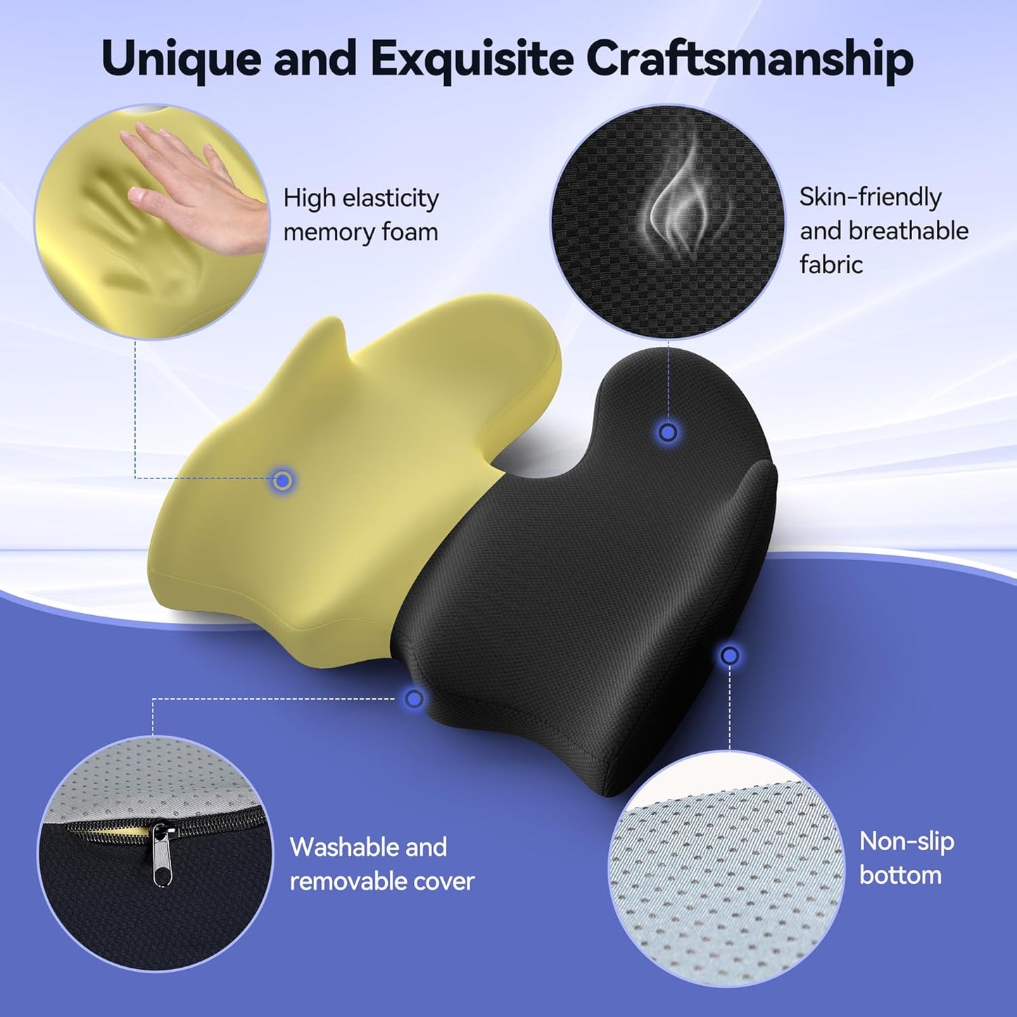 Seat Cushion, X Large Car Seat Cushion, Memory Foam Cushions for Office Chair, Chair Cushions for Tailbone Pain Relief & Pressure Relief Sciatica for Long Sitting