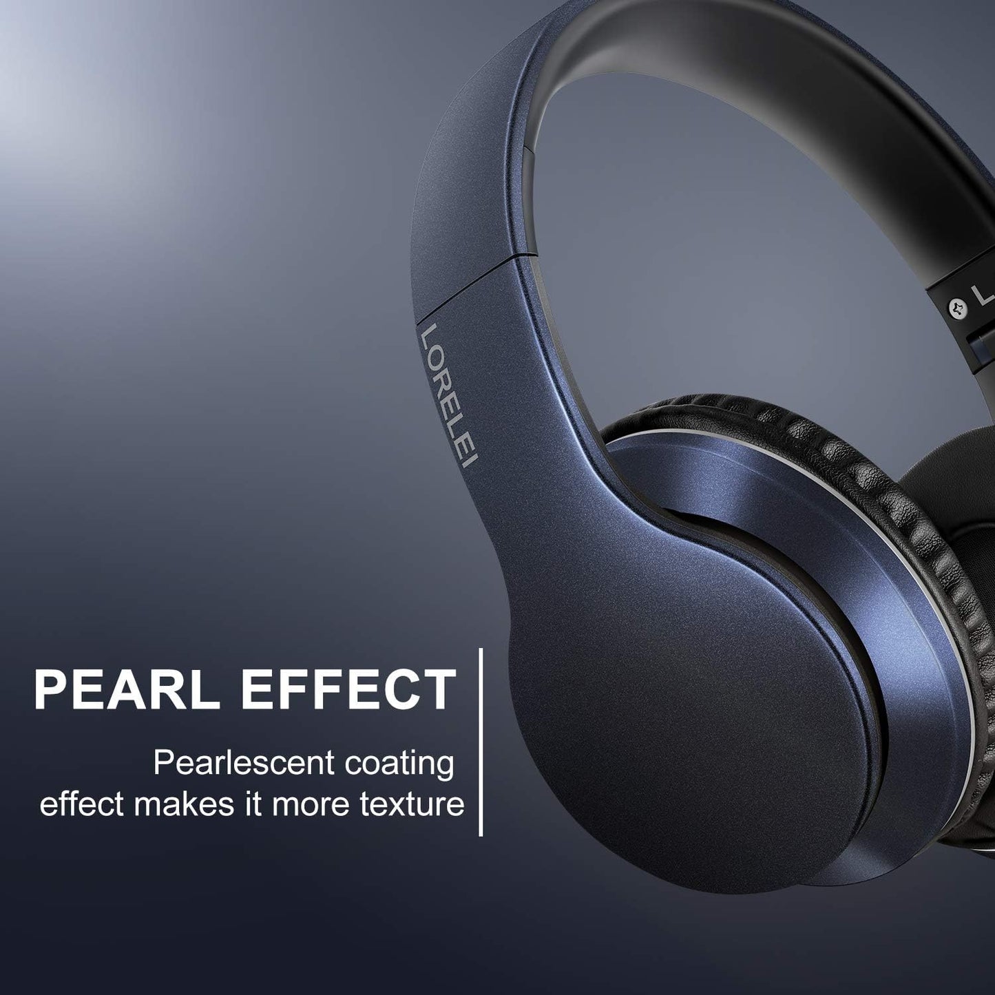 X6 Over-Ear Headphones with Microphone, Lightweight Foldable & Portable Stereo Bass Headphones with 1.45M No-Tangle, Wired Headphones for Smartphone Tablet MP3 / 4 (Dark Blue)