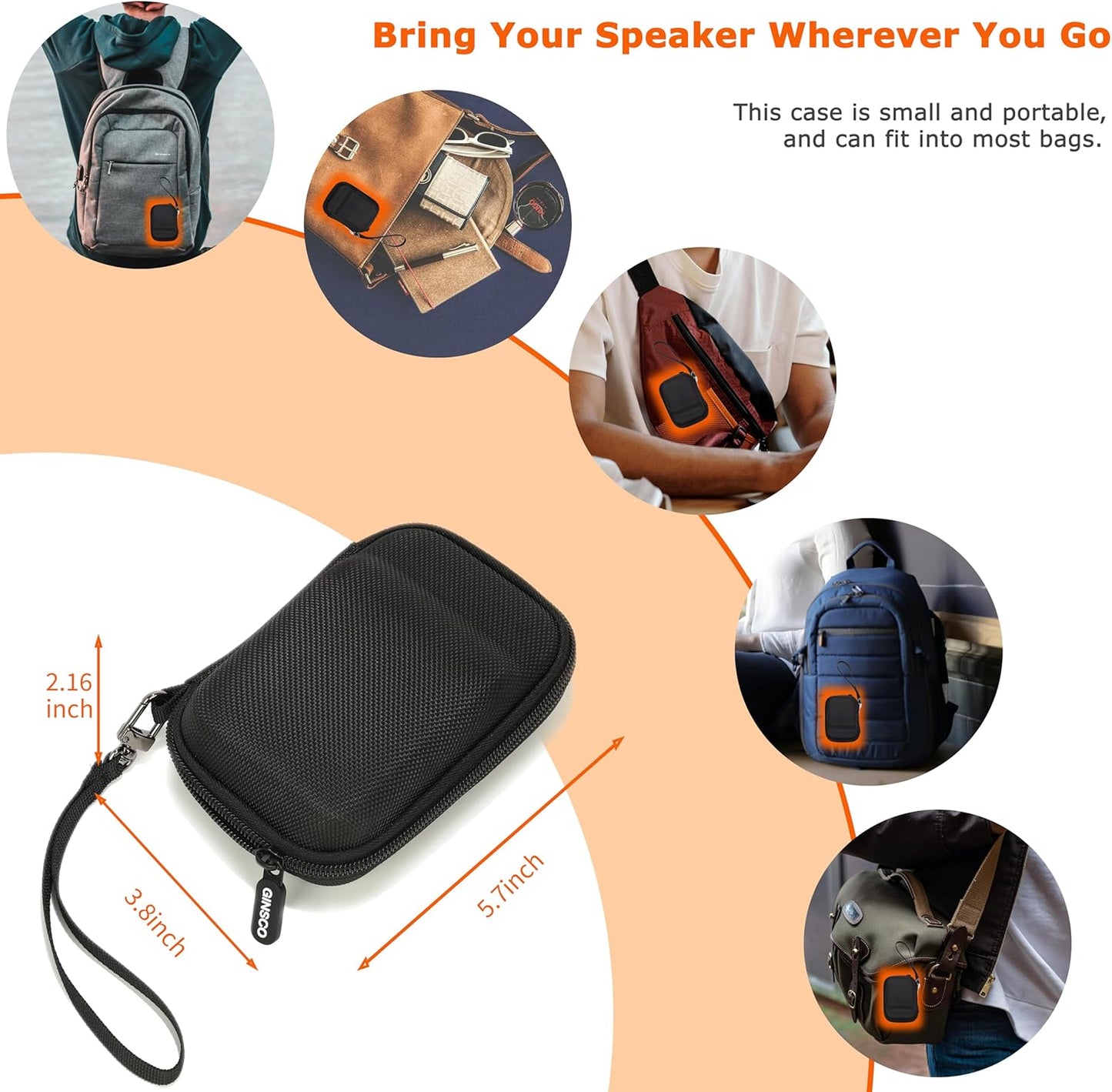 2025 New Case for JBL Go 4 - Ultra-Portable, Waterproof and Dustproof Bluetooth Speaker, for Go 3 - Mini Bluetooth Speaker, Travel Carrying Case Hard Shell Cases with Detachable Strap(Black)
