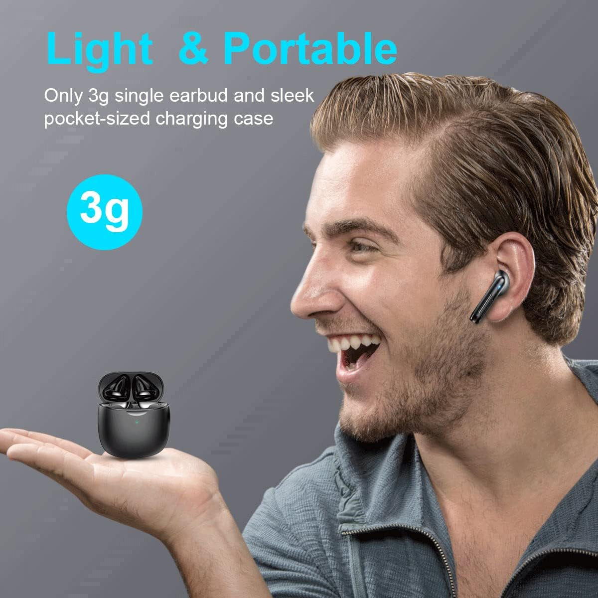 Wireless Earbuds, Bluetooth 5.4 Earbuds Stereo Bass, Bluetooth Headphones in Ear Noise Cancelling Mic, Earphones IP7 Waterproof Sports, 32H Playtime USB C Mini Charging Case Ear Buds for Android Ios