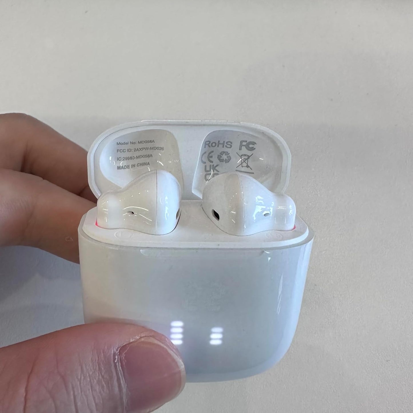 Wireless Earbuds, Bluetooth 5.3 Headphones with 4-Mics ENC Clear Call, Bluetooth Earbuds Touch Control 25Hour Stereo Sound with LED Power Display, Waterproof Earphones Sprot for Workout White