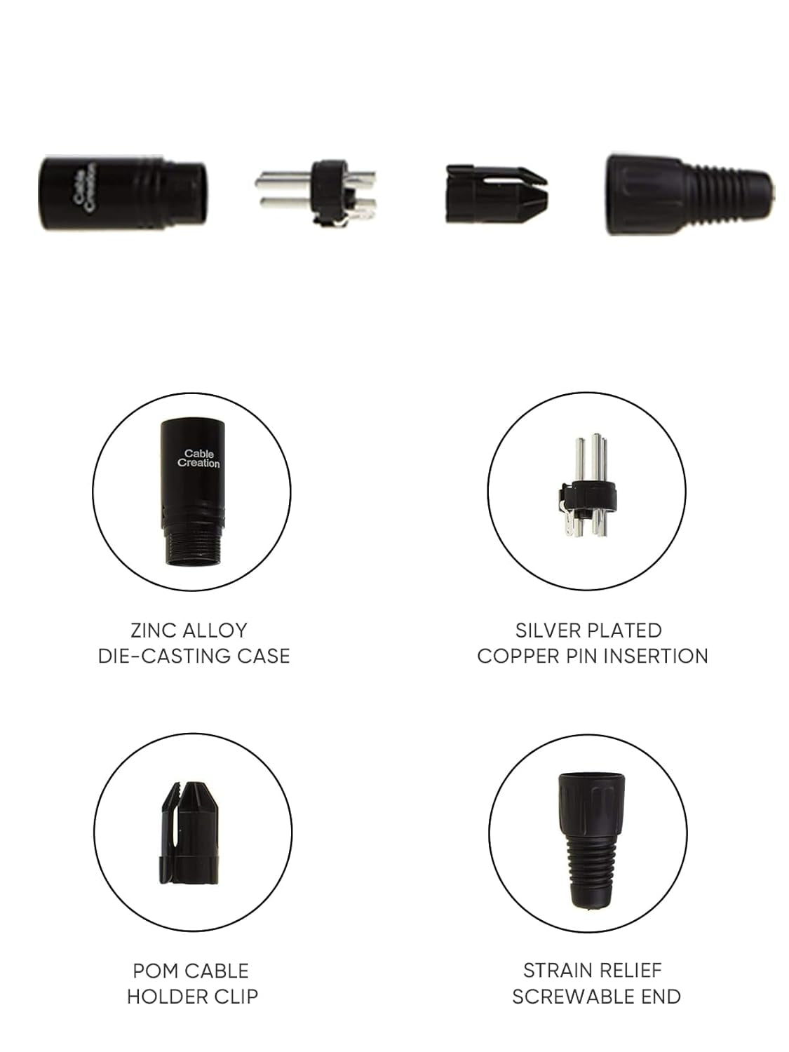 5Pcs 3Pin XLR Male + 5Pcs Female, Mic Adaptor Connector 10 Pair, 1/4 Jacks Male and Female Microphone Audio Jack Charger Connector for Speaker, Mixing Board, Console, Pro Audio Gear
