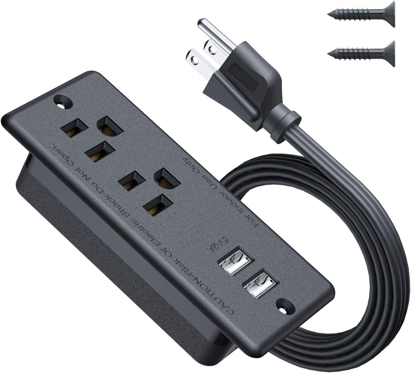 Conference Recessed Power Strip Socket,Furniture Recessed Power Outlet with 2 USB Charger