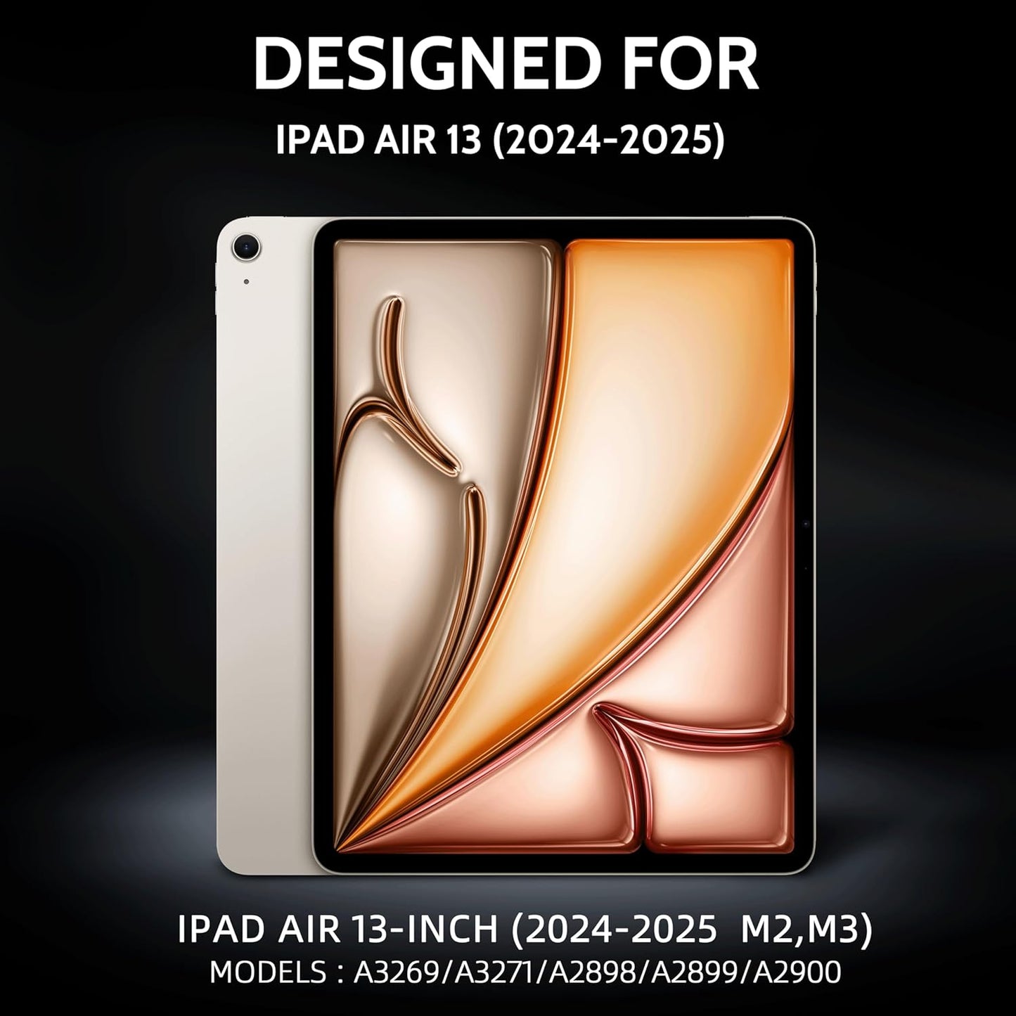 360° Privacy Screen for Ipad Air 13 Inch 2024/2025 (M2/M3, 6Th/7Th Gen), anti Glare Blue Light Spy Filter Private Cover, High Sensitive Bubble-Free Easy Install Black Security Protector