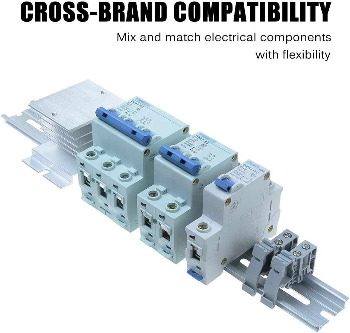 10 Pieces 1 Meter Aluminum DIN Rail, Top Hat Slotted DIN Rails with Rohs for Professionals and DIY Cut Length | Hardware Components Mounting - 1 Meter Long, 35Mm Wide, 7.5Mm High
