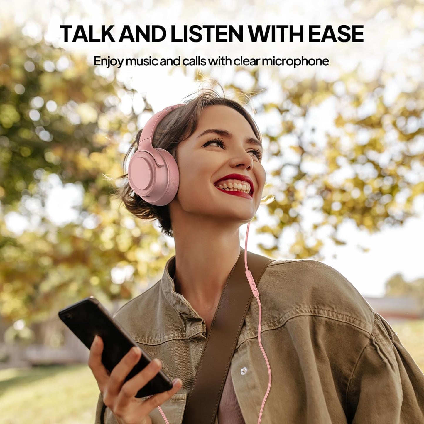 Wired Over-Ear Headphones with USB C Connector, Hi-Fi Stereo Sound, Noise-Isolating Ear Cups, Comfortable Fit for USB C Devices (No Bag, Gold)