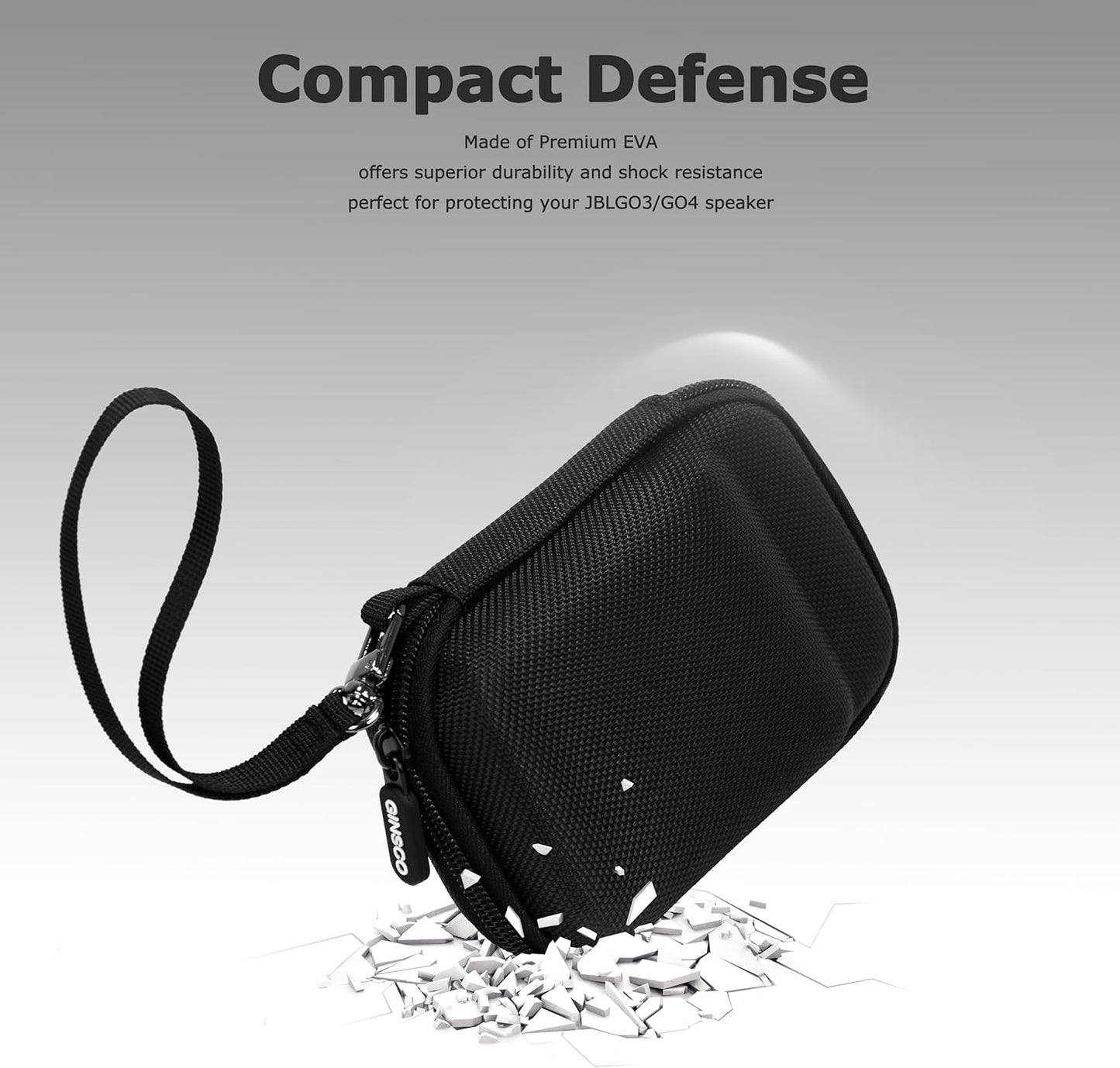 2025 New Case for JBL Go 4 - Ultra-Portable, Waterproof and Dustproof Bluetooth Speaker, for Go 3 - Mini Bluetooth Speaker, Travel Carrying Case Hard Shell Cases with Detachable Strap(Black)