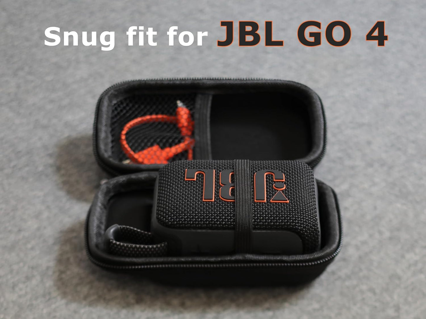 2025 New Case for JBL Go 4 - Ultra-Portable, Waterproof and Dustproof Bluetooth Speaker, for Go 3 - Mini Bluetooth Speaker, Travel Carrying Case Hard Shell Cases with Detachable Strap(Black)